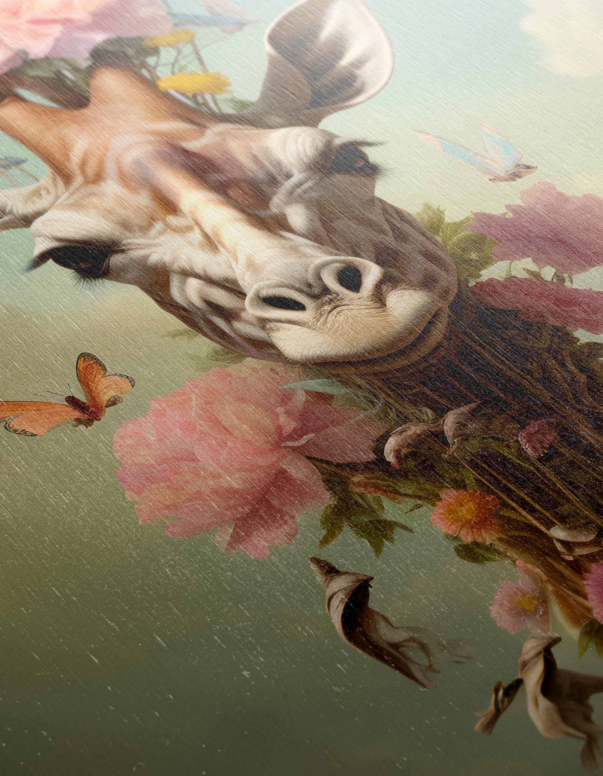 Surreal Giraffe with Flowers and Butterflies - Image 12