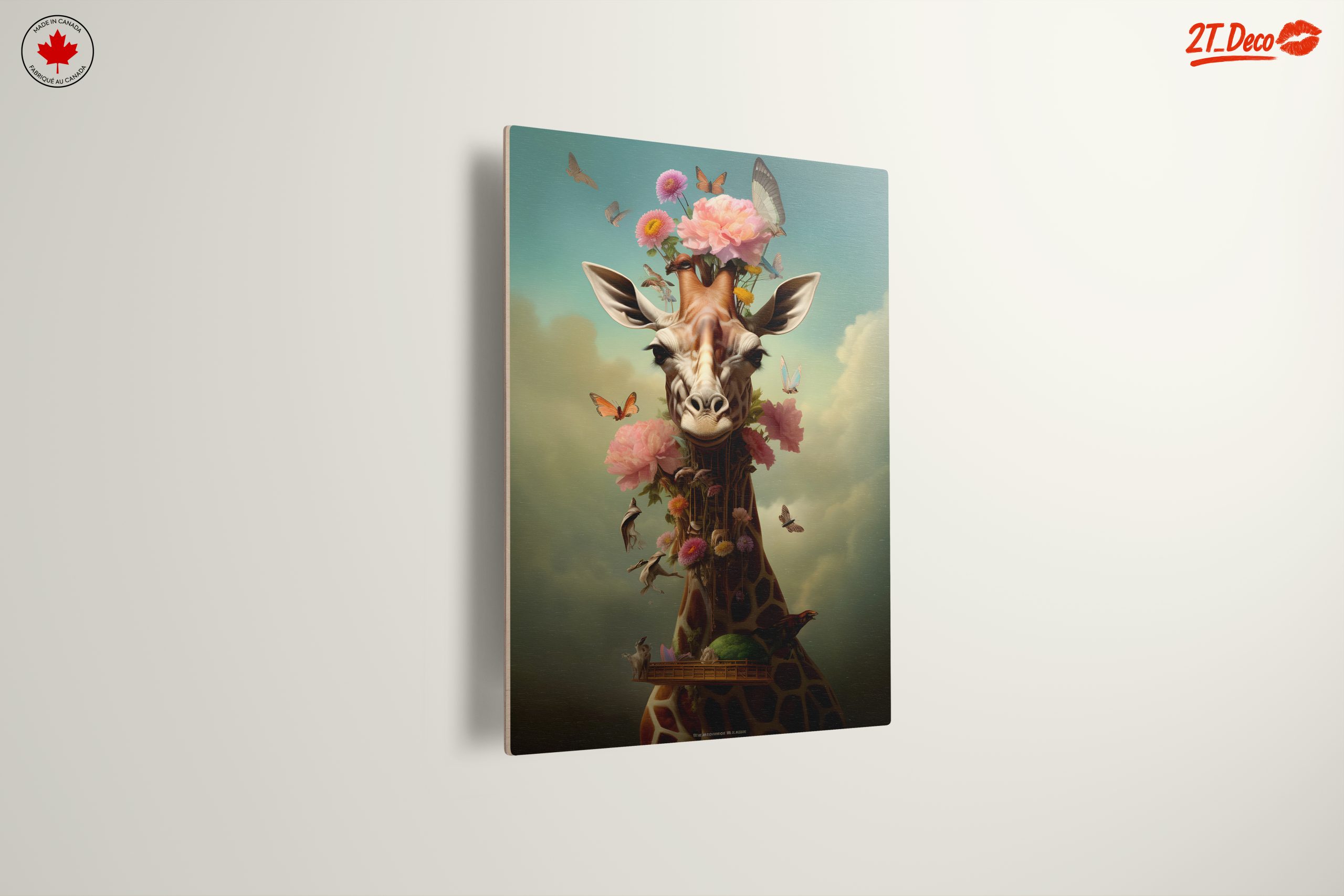 Surreal Giraffe with Flowers and Butterflies - Image 13