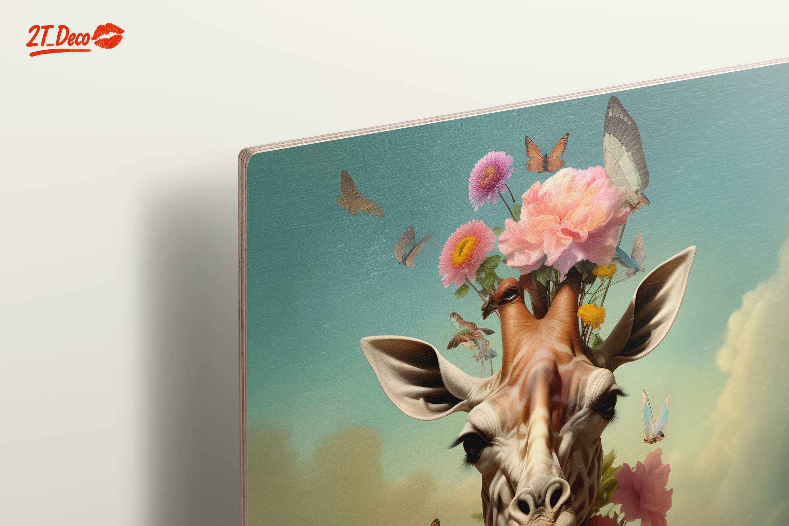 Surreal Giraffe with Flowers and Butterflies - Image 15
