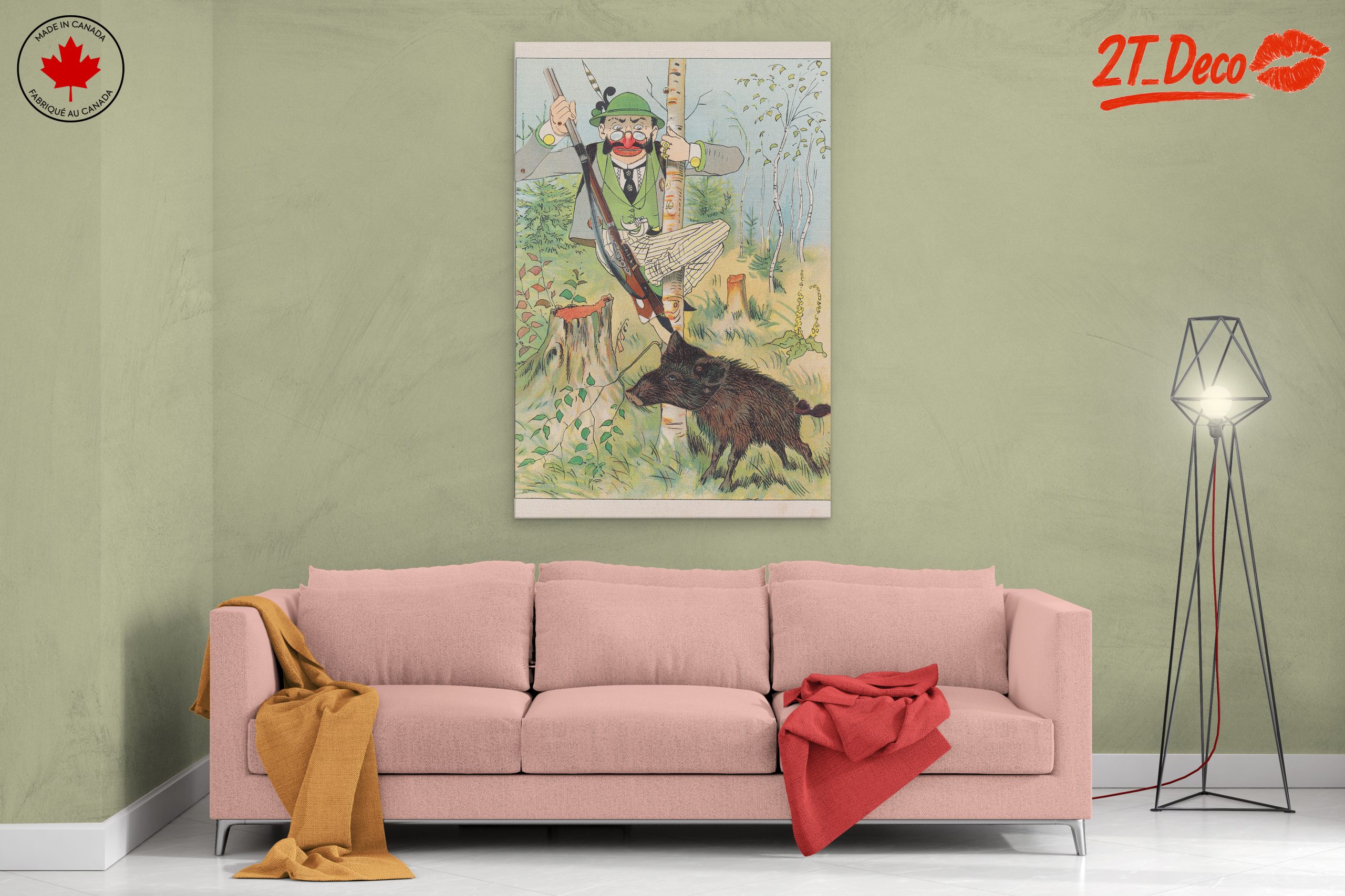 Comical Hunter with Wild Boar - Image 2