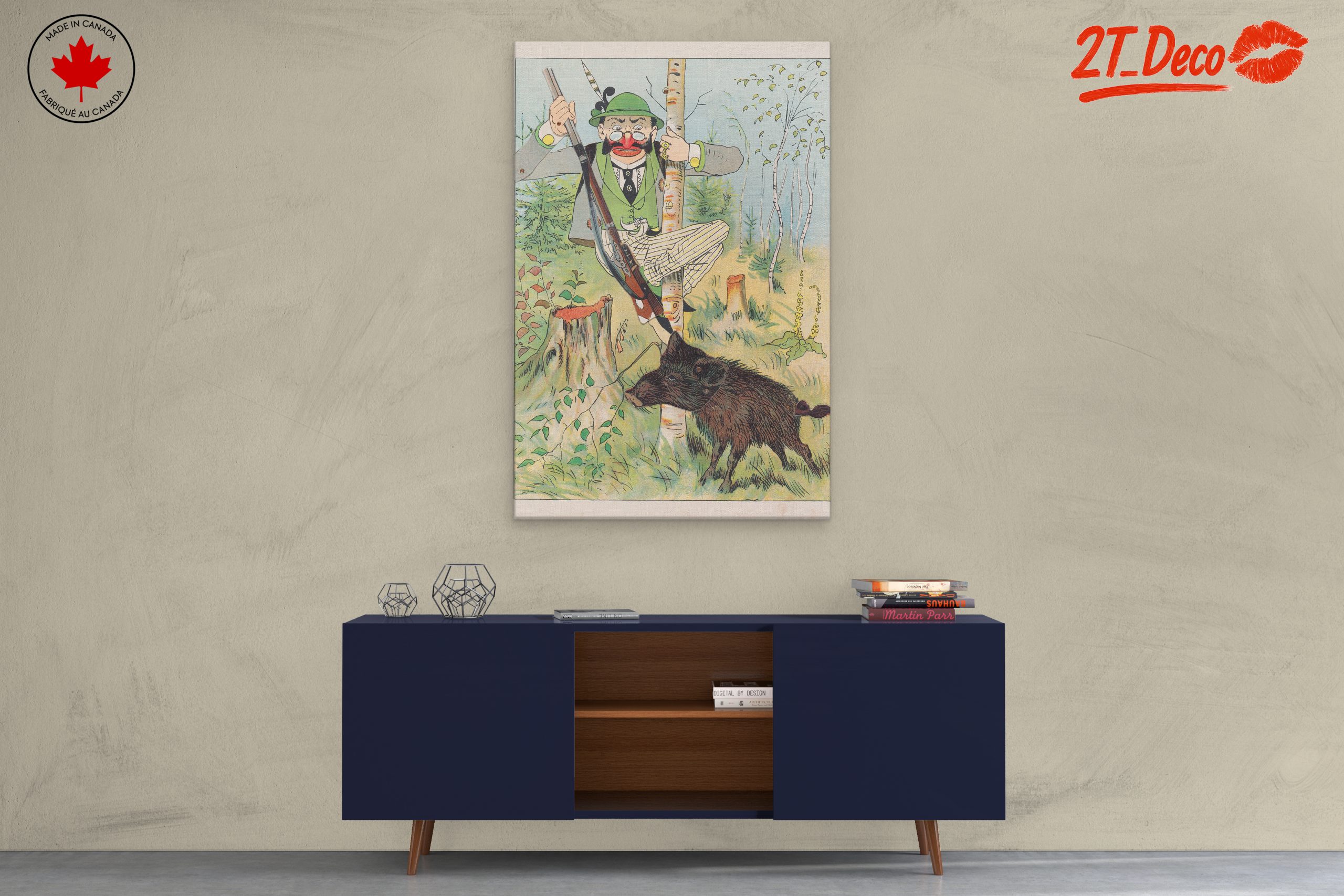 Comical Hunter with Wild Boar - Image 3