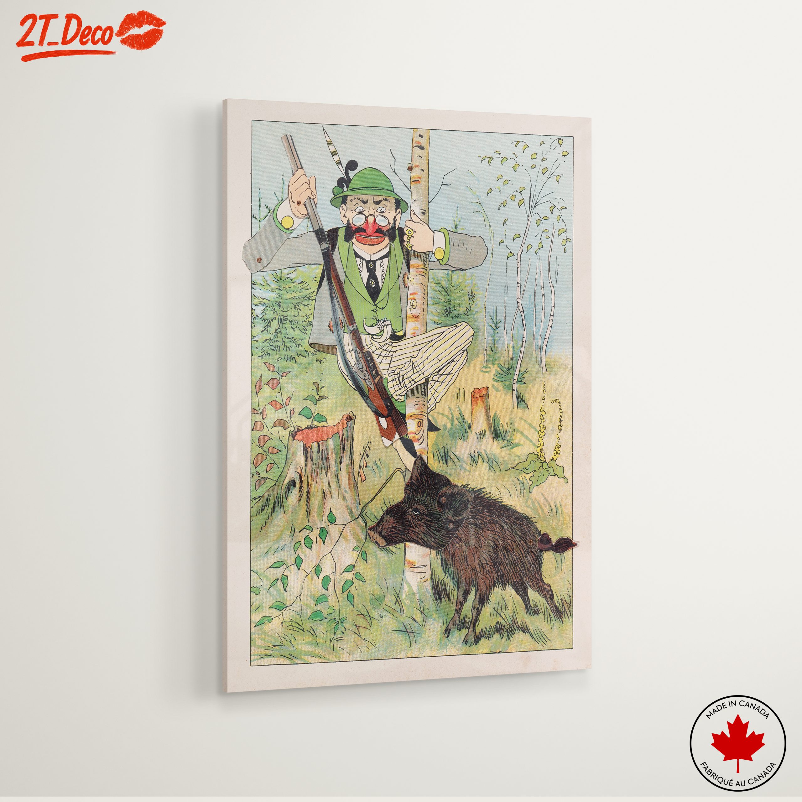Comical Hunter with Wild Boar - Image 6