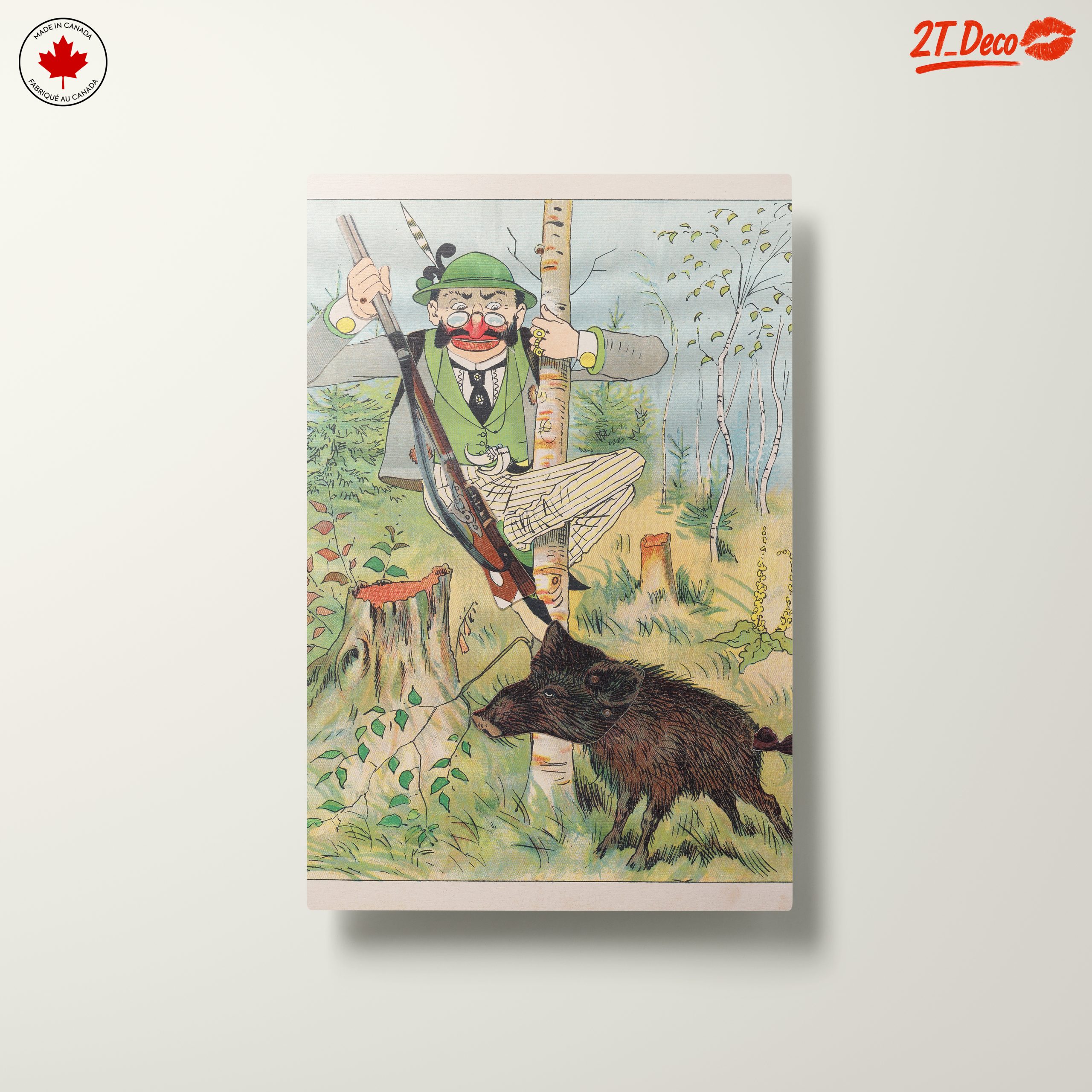 Comical Hunter with Wild Boar - Image 10