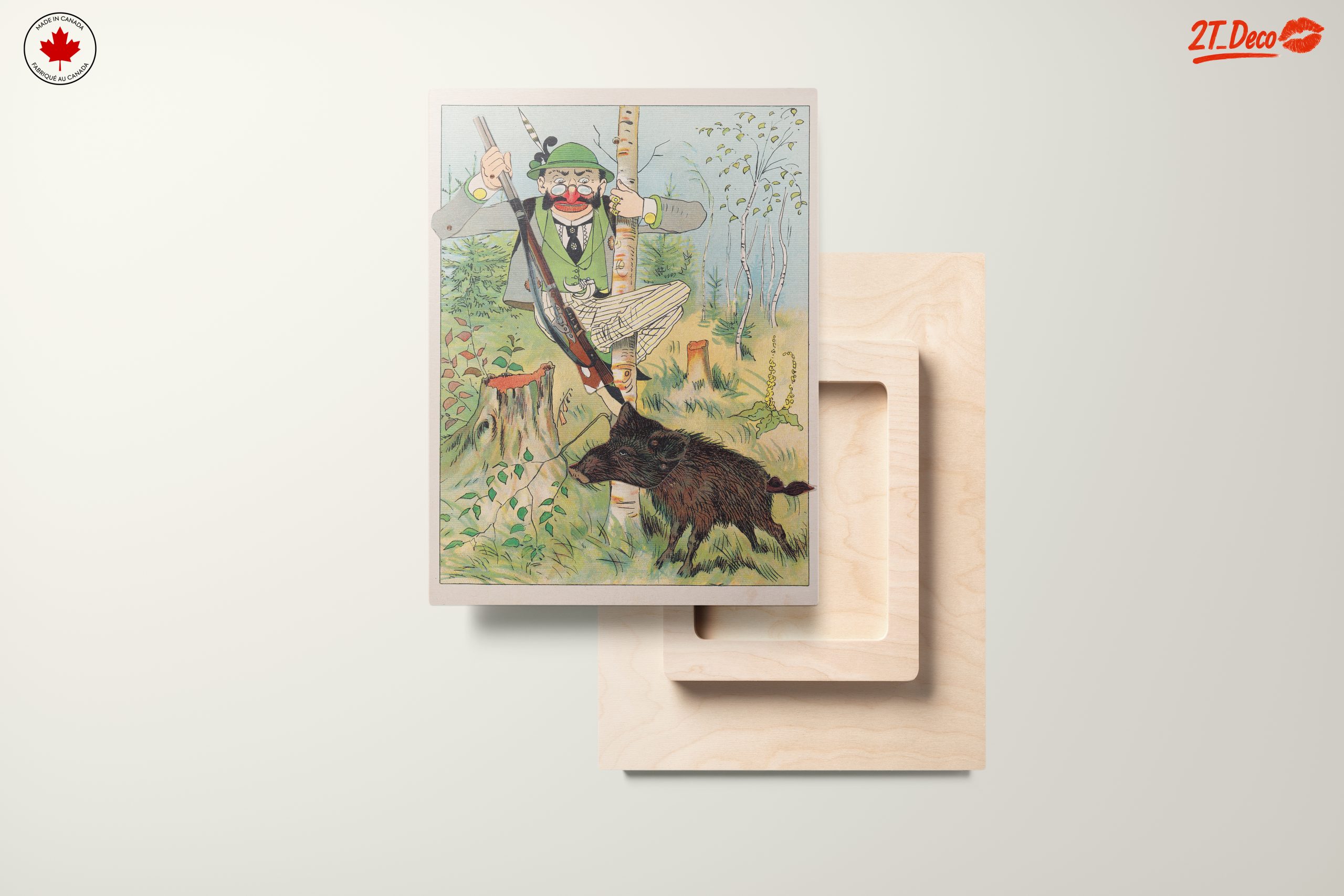 Comical Hunter with Wild Boar - Image 11