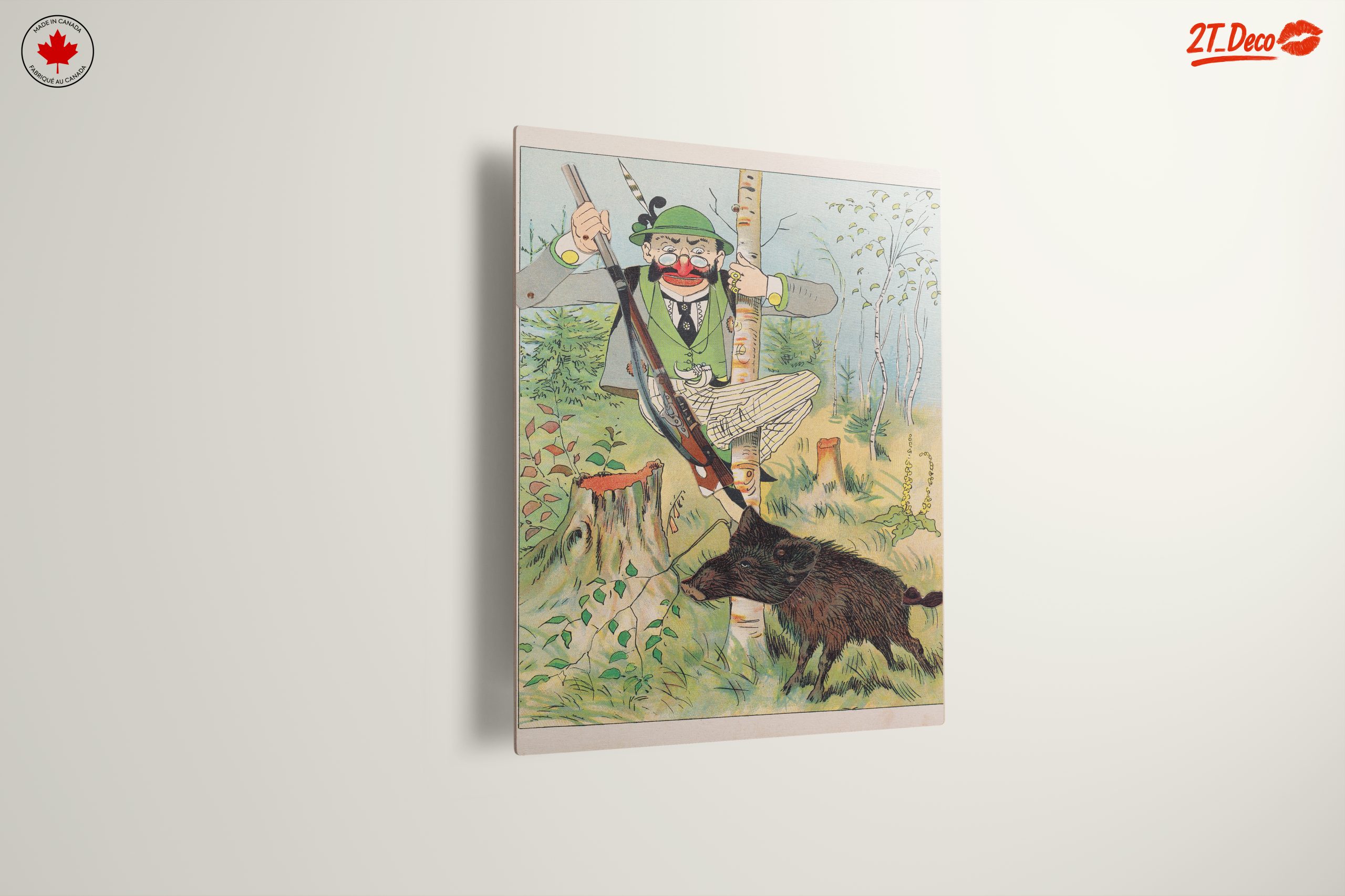 Comical Hunter with Wild Boar - Image 13