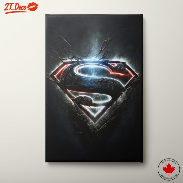 Superman Logo Artwork with Dramatic Lighting