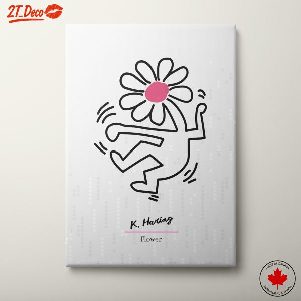 Energetic Contemporary Pop Art Featuring a Playful Flower