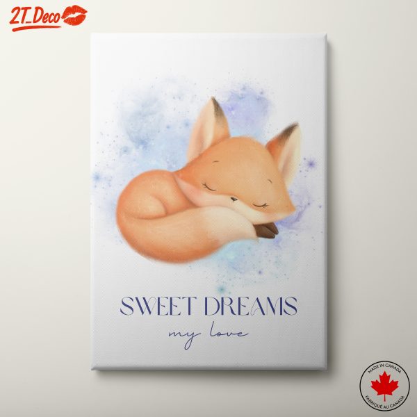 Sleeping Fox With Sweet Dreams Message