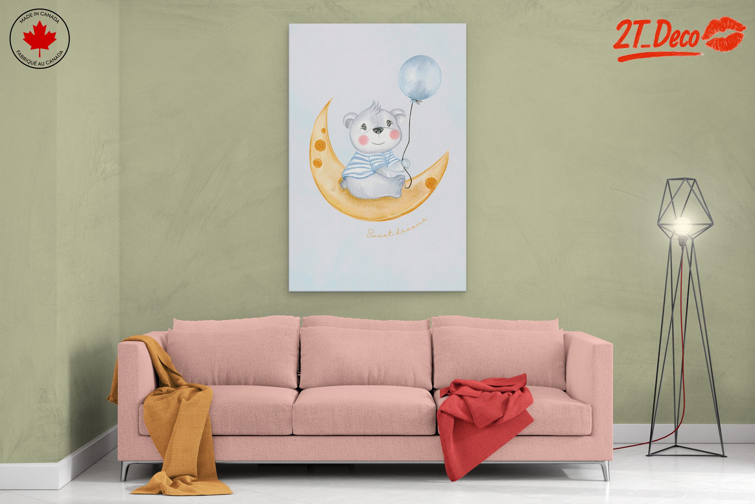 Adorable Bear on a Moon with Balloon - Image 2