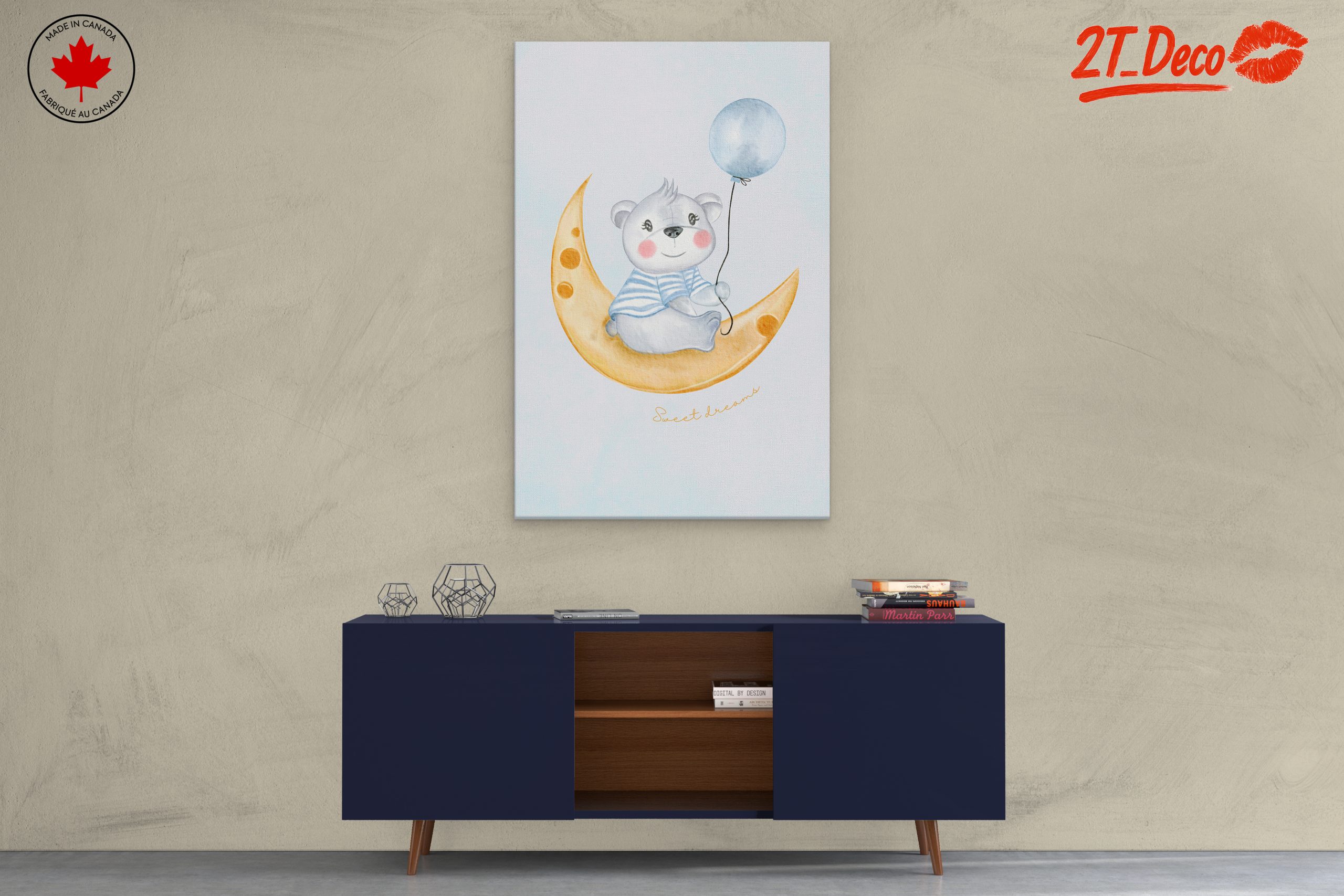 Adorable Bear on a Moon with Balloon - Image 3