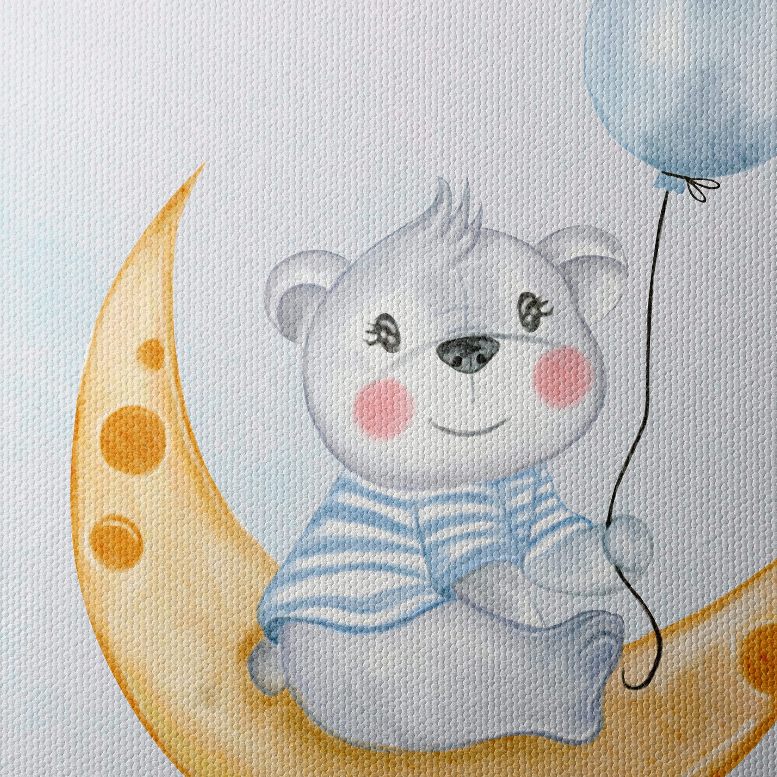 Adorable Bear on a Moon with Balloon - Image 4