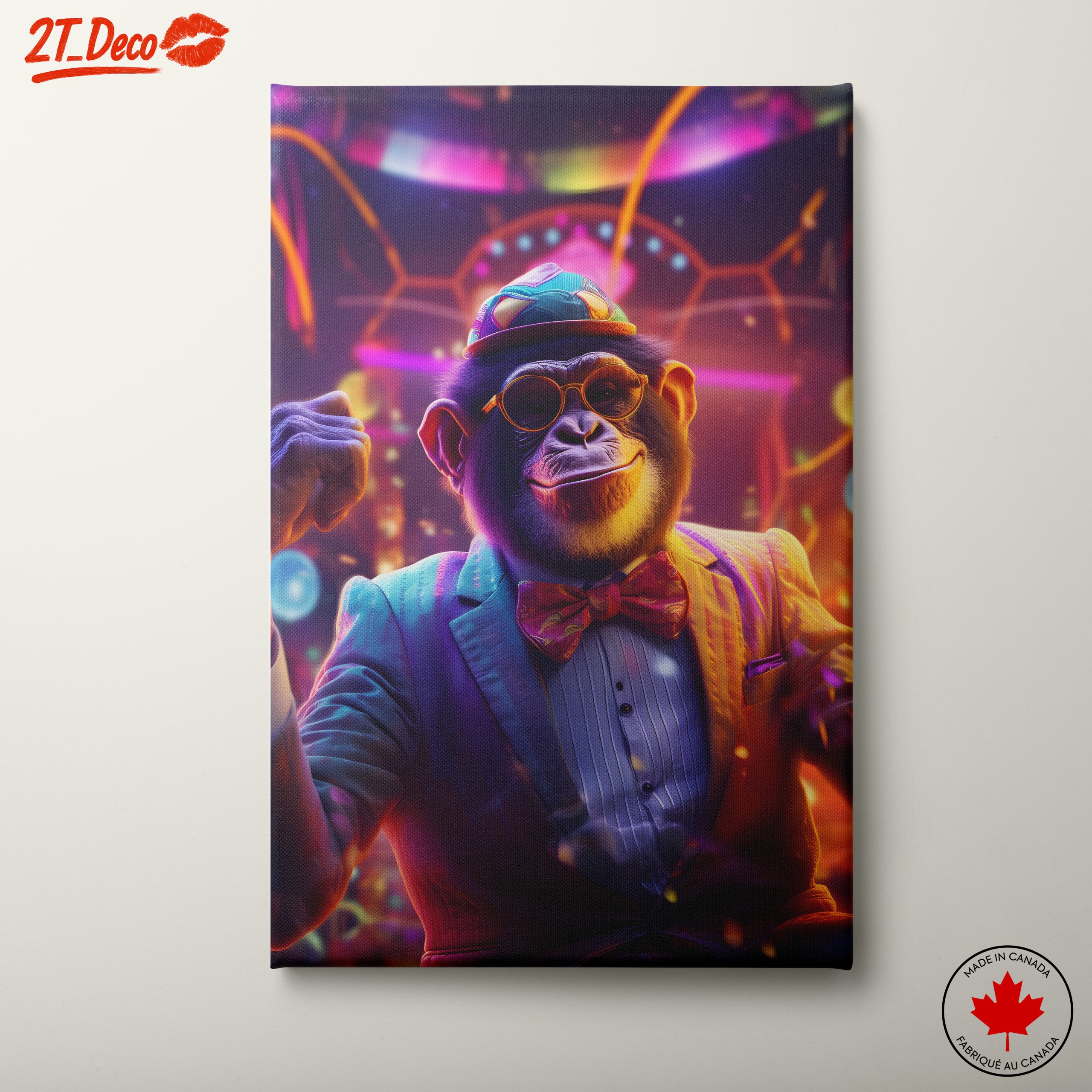 Playful Monkey Character in Vibrant Suit