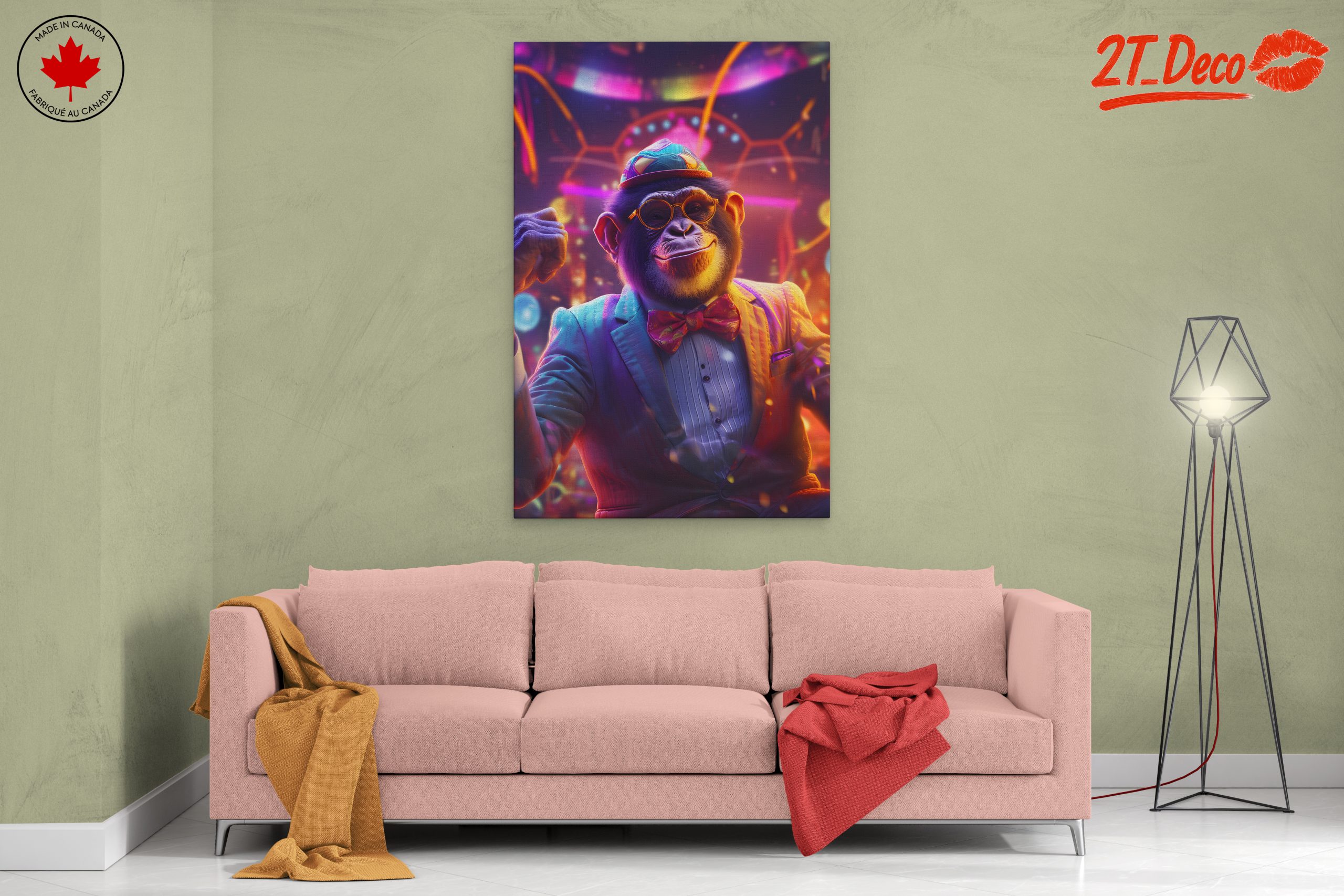 Playful Monkey Character in Vibrant Suit - Image 2