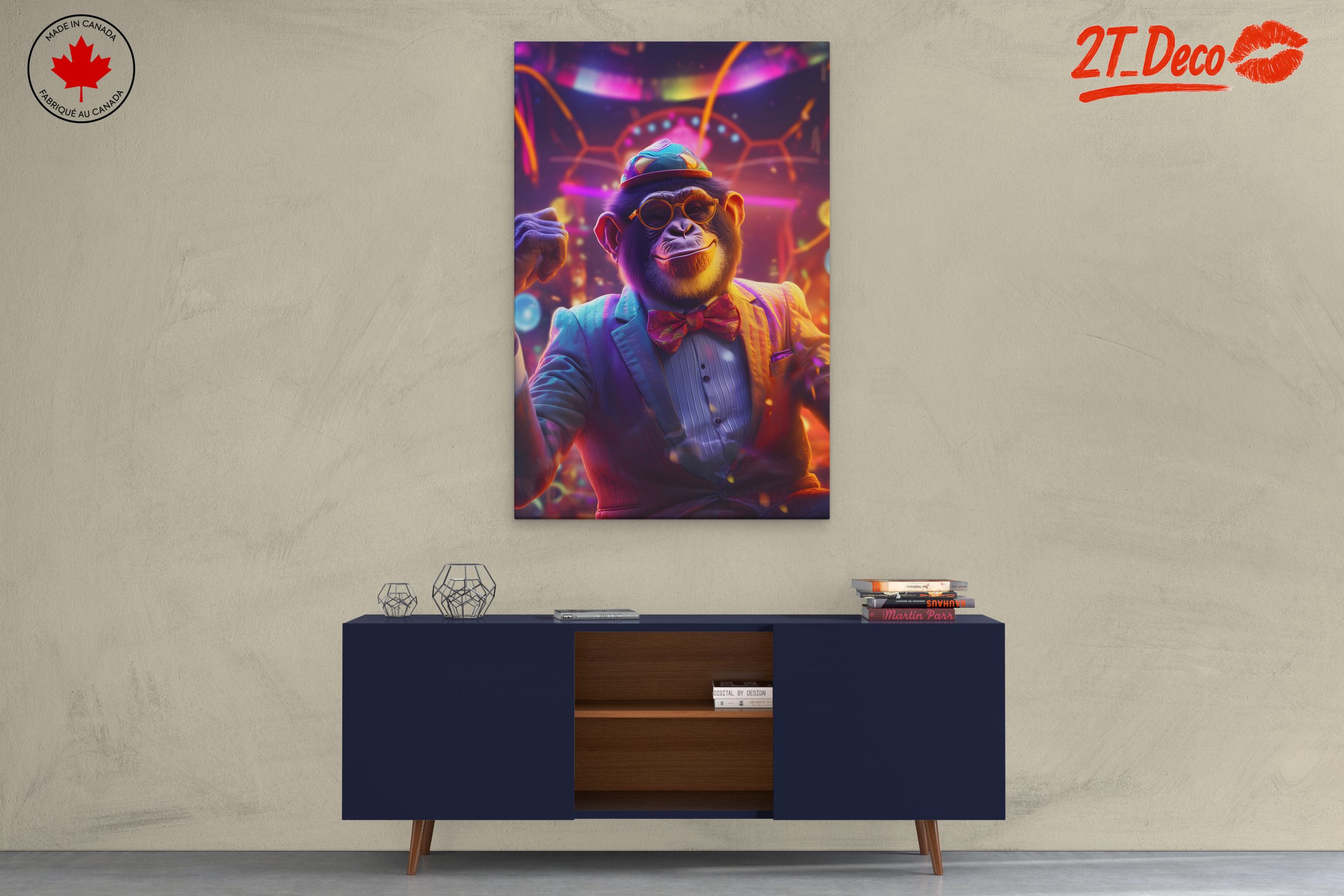 Playful Monkey Character in Vibrant Suit - Image 3