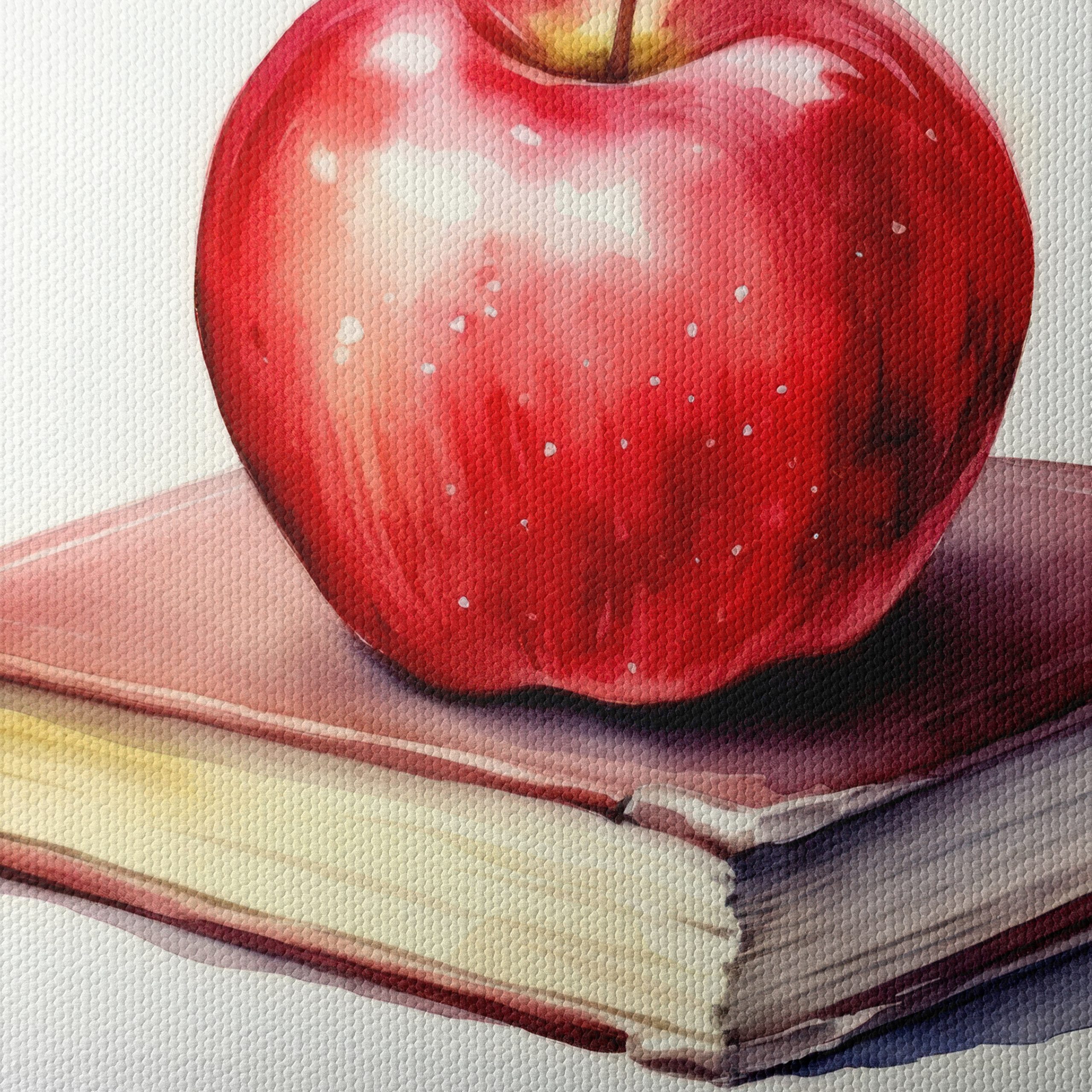 Stylized Apple on Book Artwork - Image 4