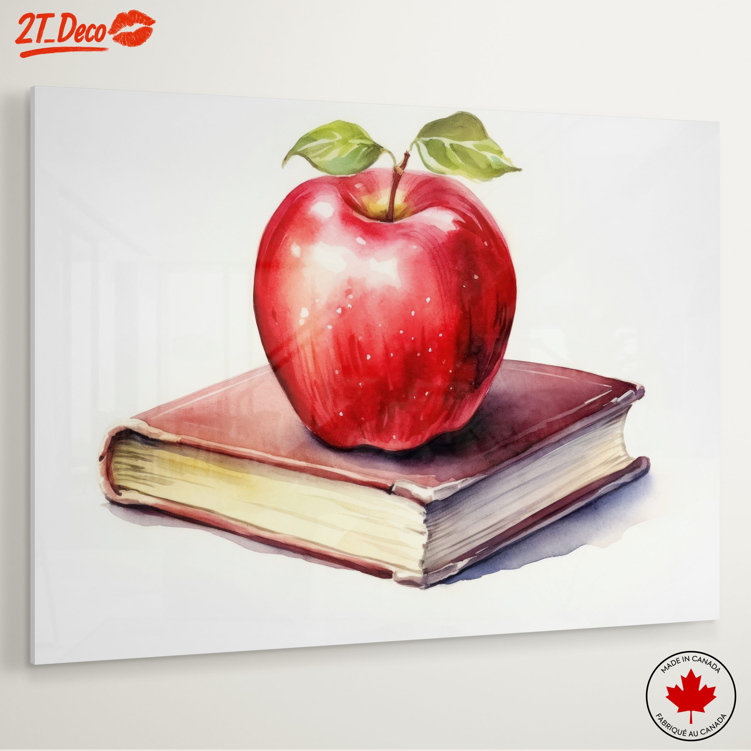 Stylized Apple on Book Artwork - Image 6