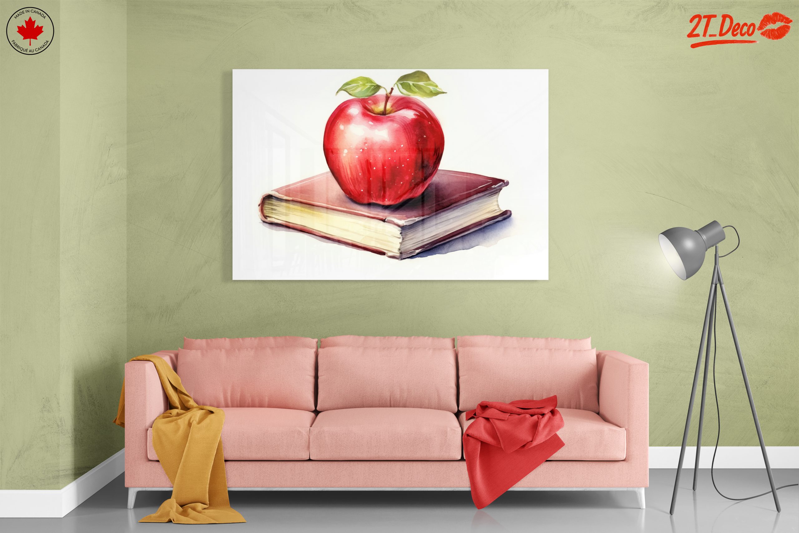 Stylized Apple on Book Artwork - Image 7