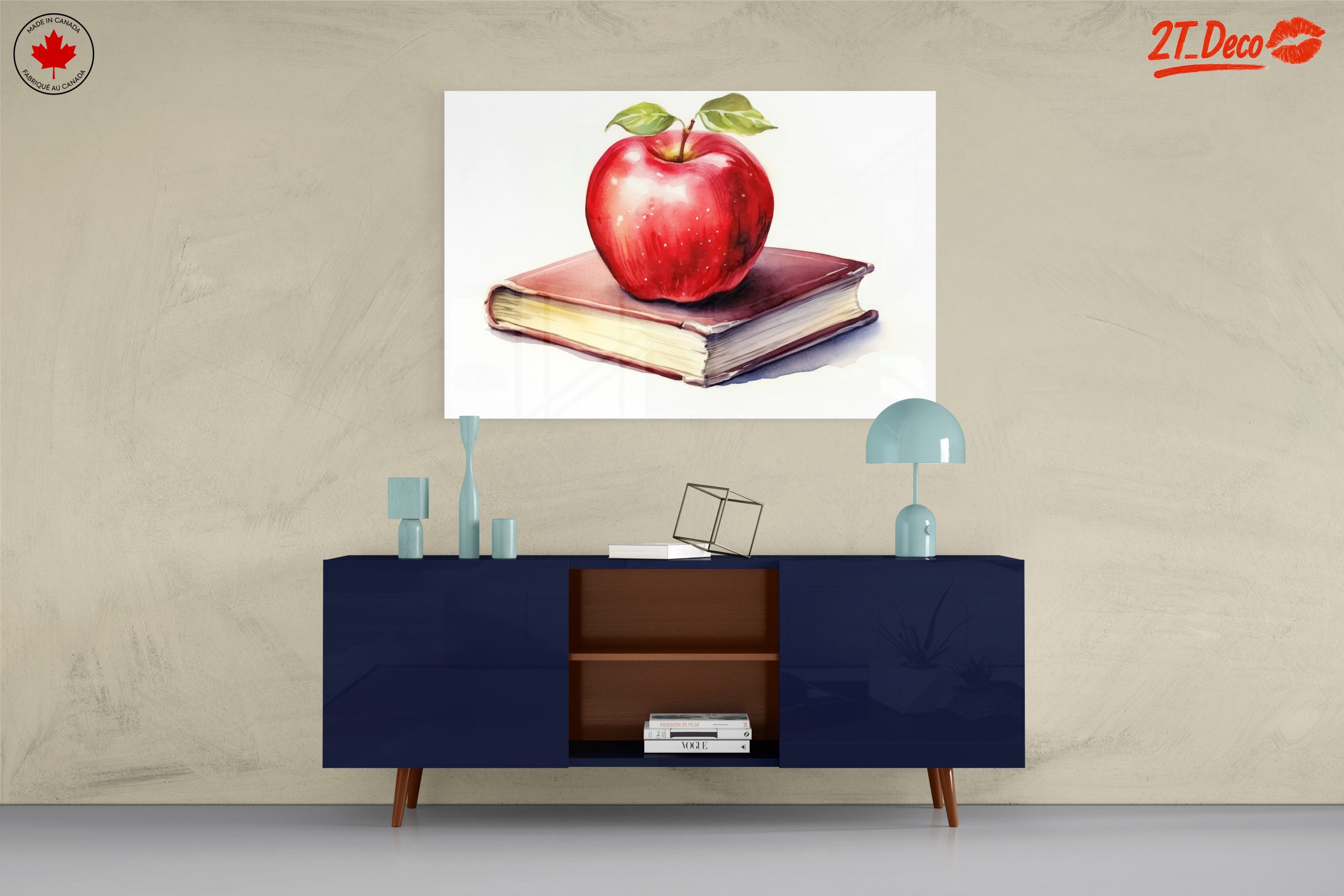 Stylized Apple on Book Artwork - Image 8