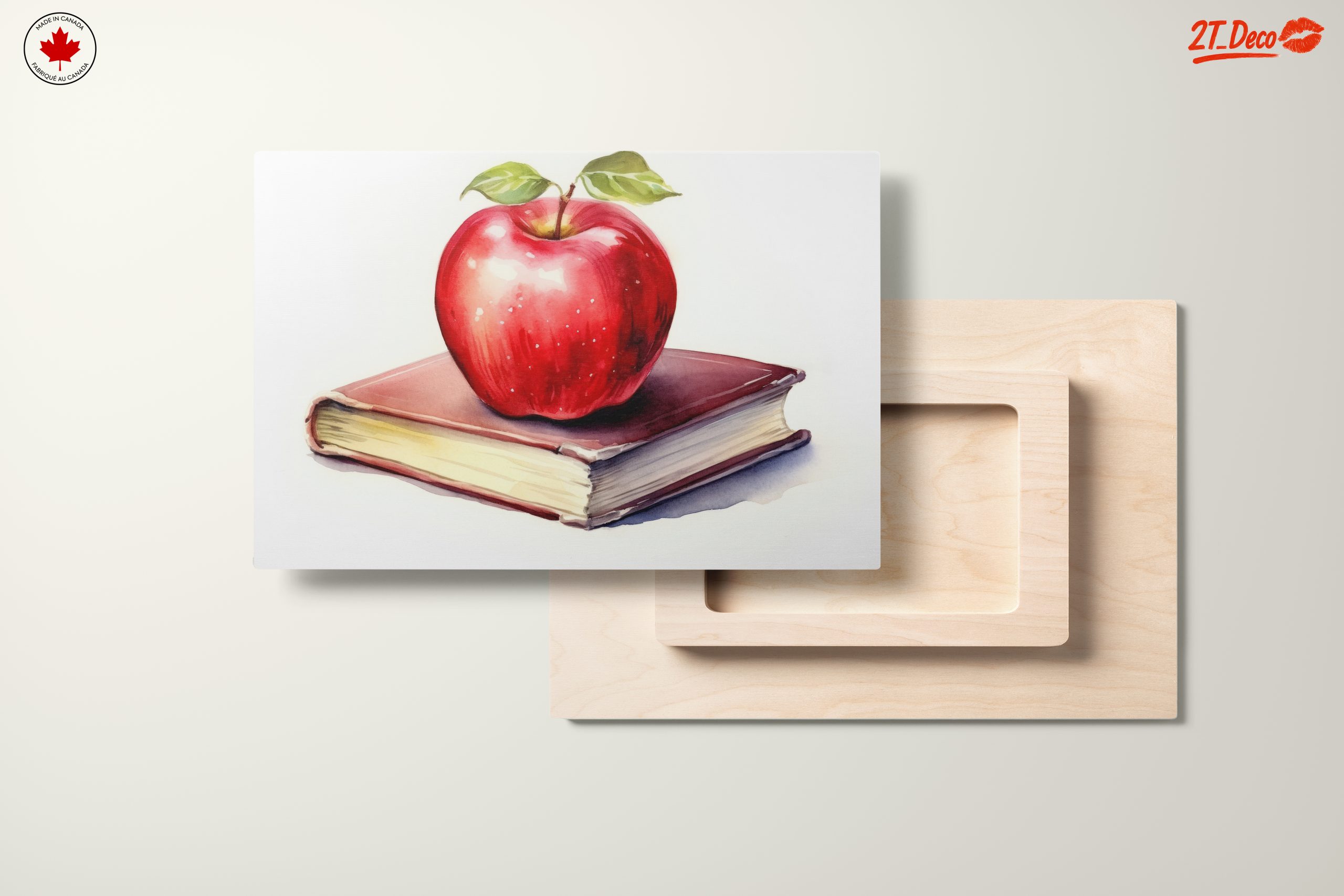 Stylized Apple on Book Artwork - Image 11