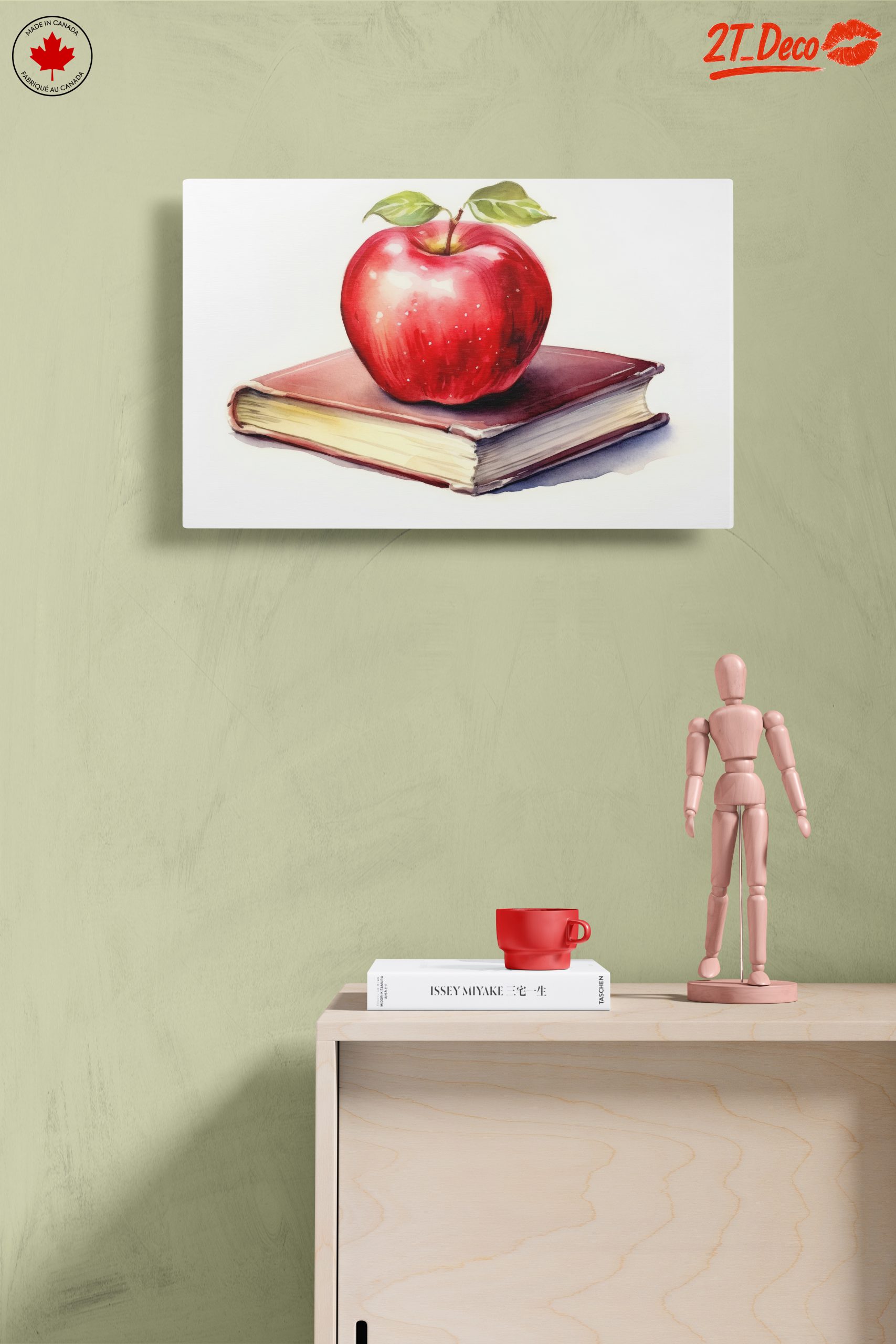 Stylized Apple on Book Artwork - Image 14