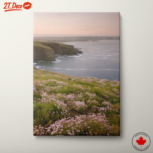 Serene Coastal Landscape with Blossoms