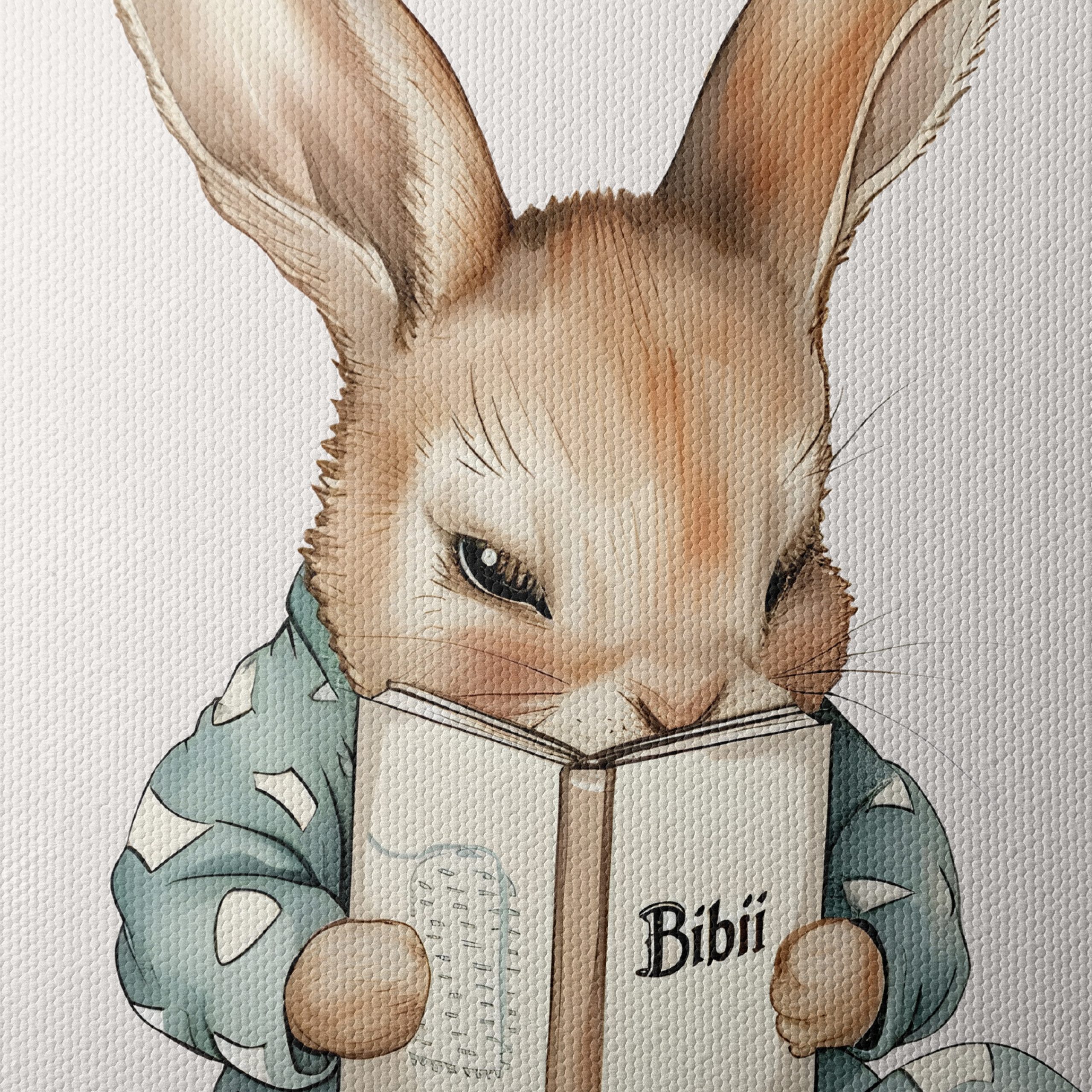 Charming Whimsical Rabbit Reading a Book - Image 4
