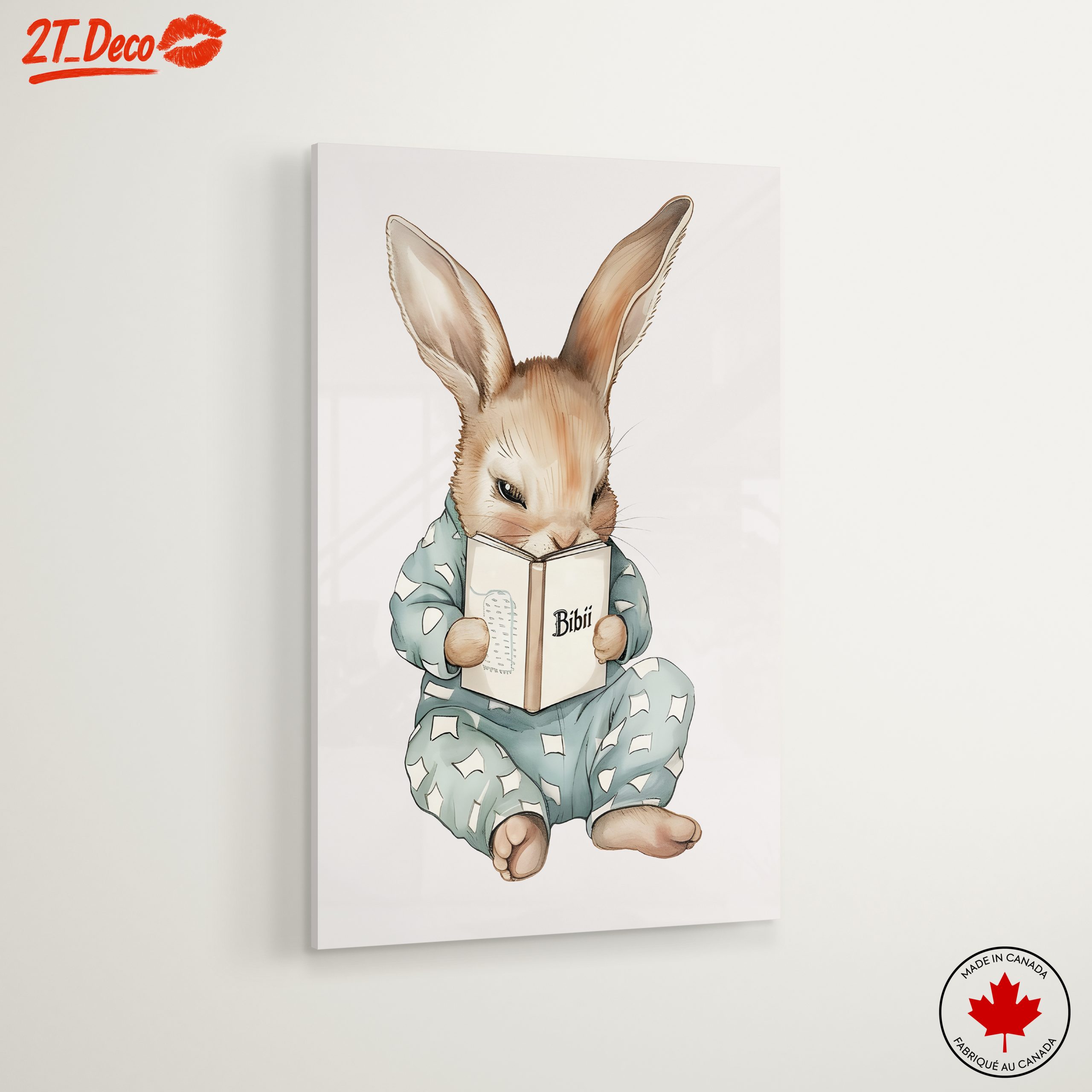 Charming Whimsical Rabbit Reading a Book - Image 6