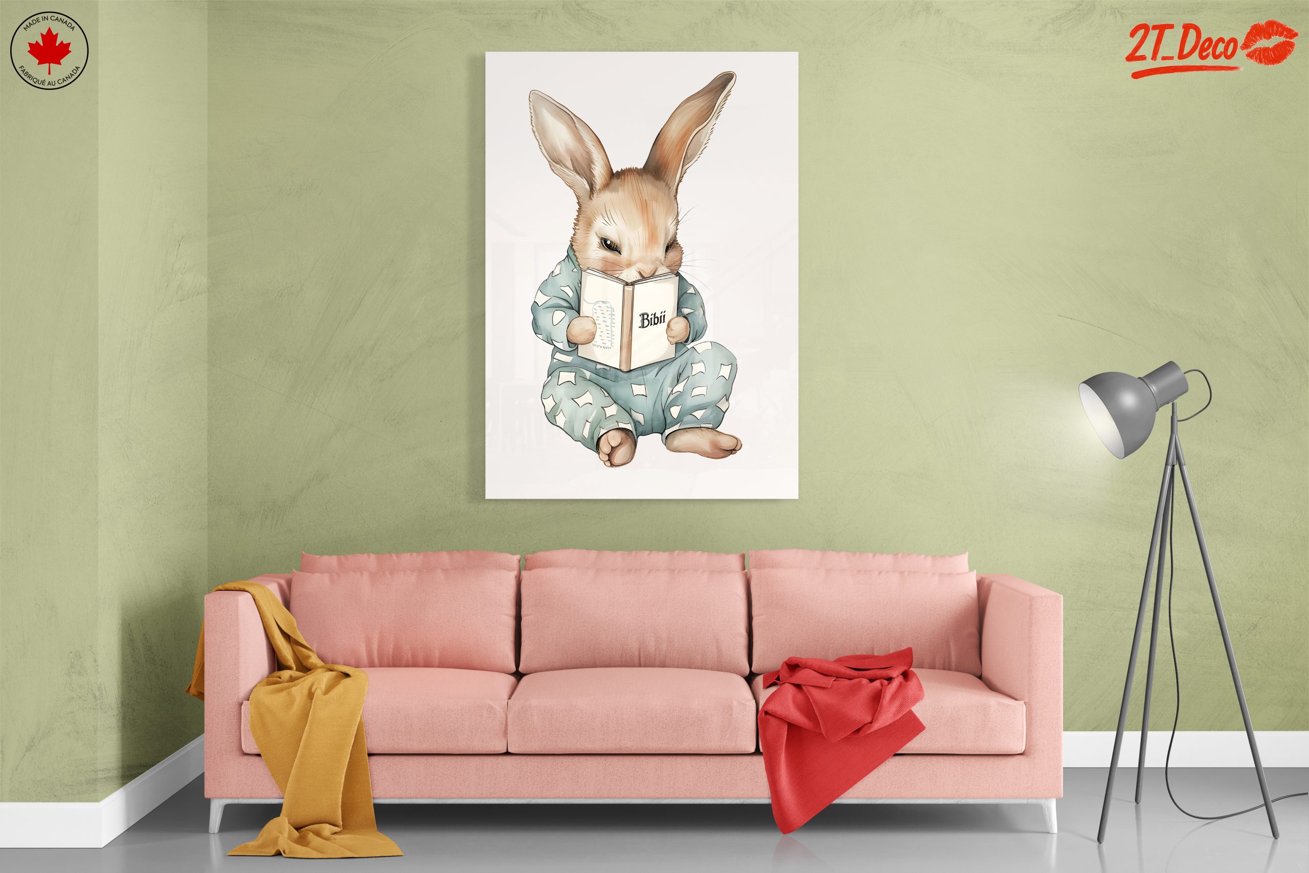 Charming Whimsical Rabbit Reading a Book - Image 7
