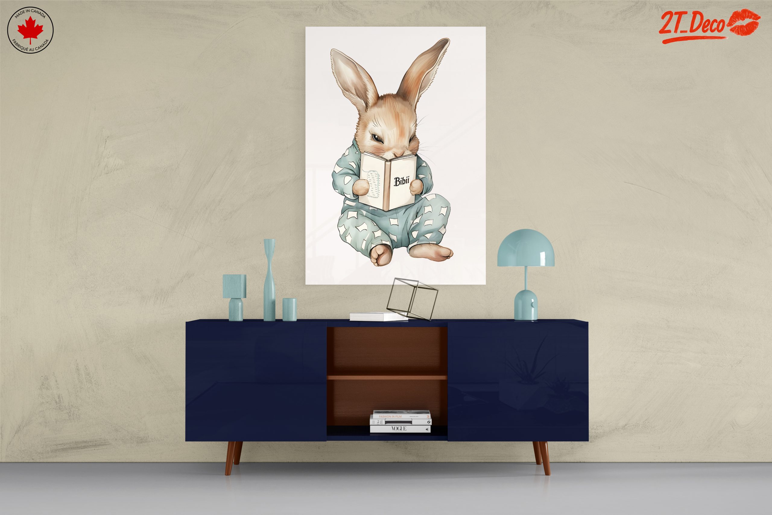 Charming Whimsical Rabbit Reading a Book - Image 8