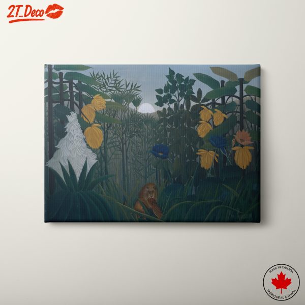 Lion in Lush Jungle Setting