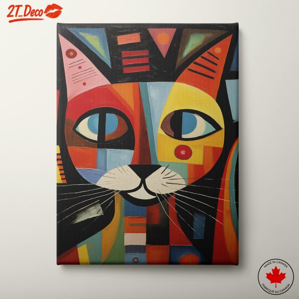 Colorful Whimsical Cat Artwork 3