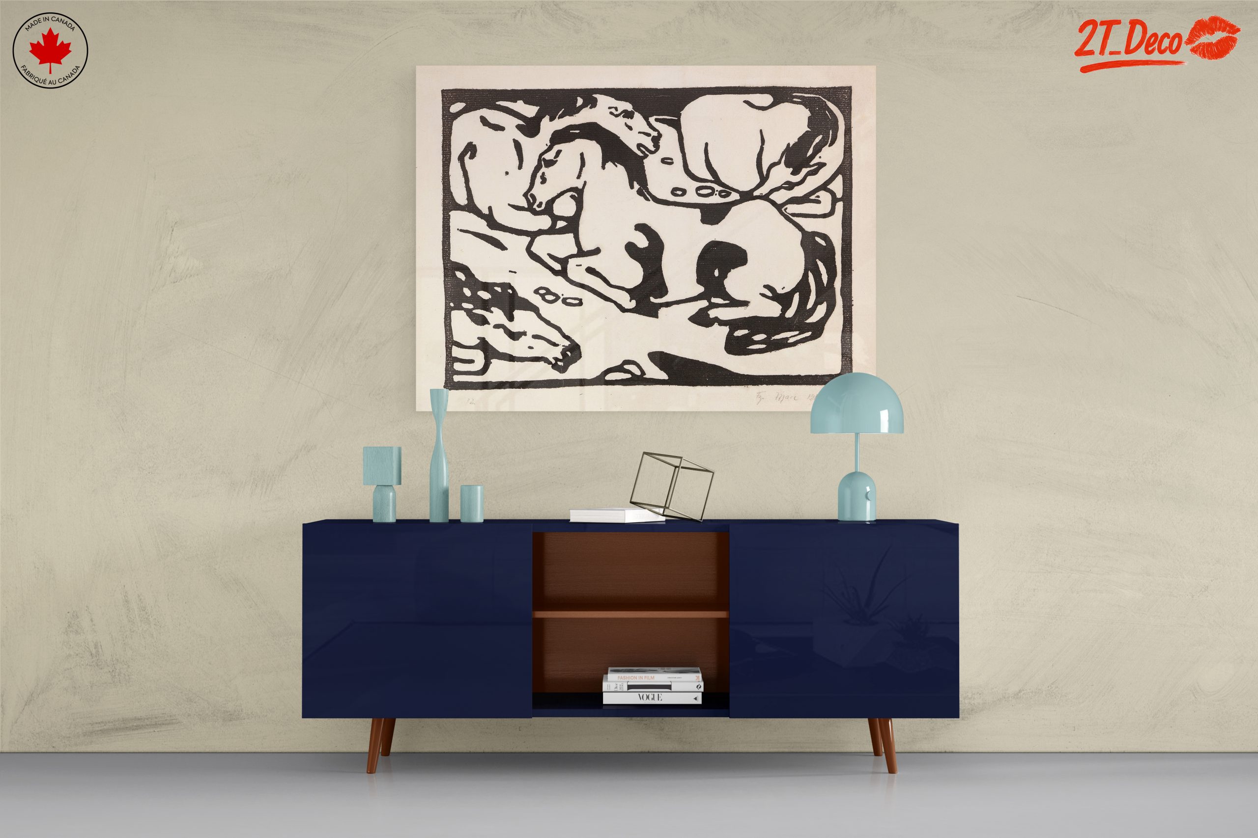Stylized Black and White Horse Anatomical Art - Image 8