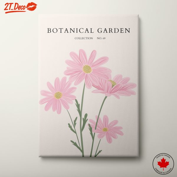 Delicate Botanical Floral Artwork featuring Pink Flowers