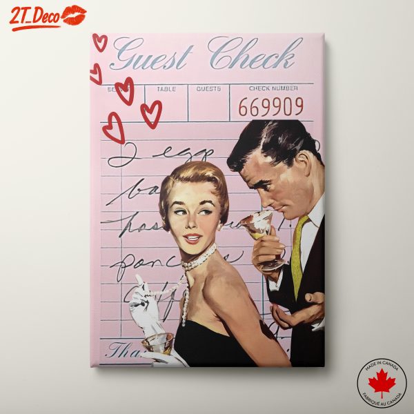 Vintage Cocktail Art with Hearts and Glamour