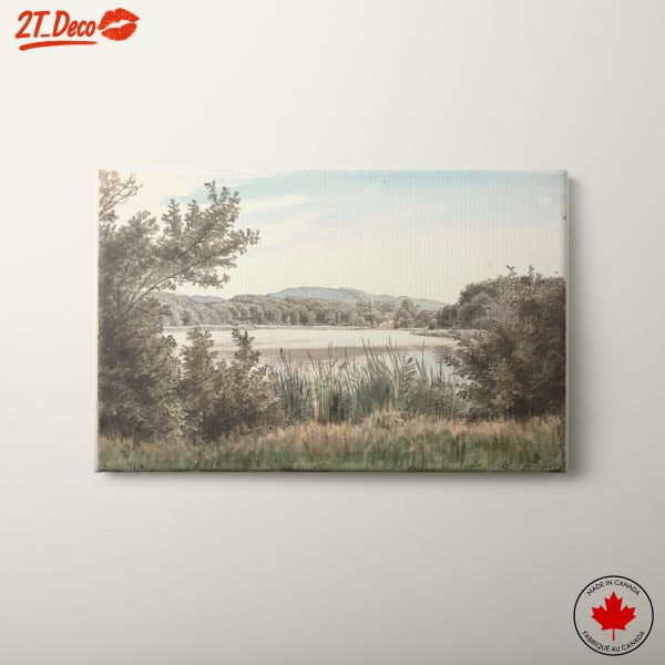 Serene Abstract Landscape with Water and Trees