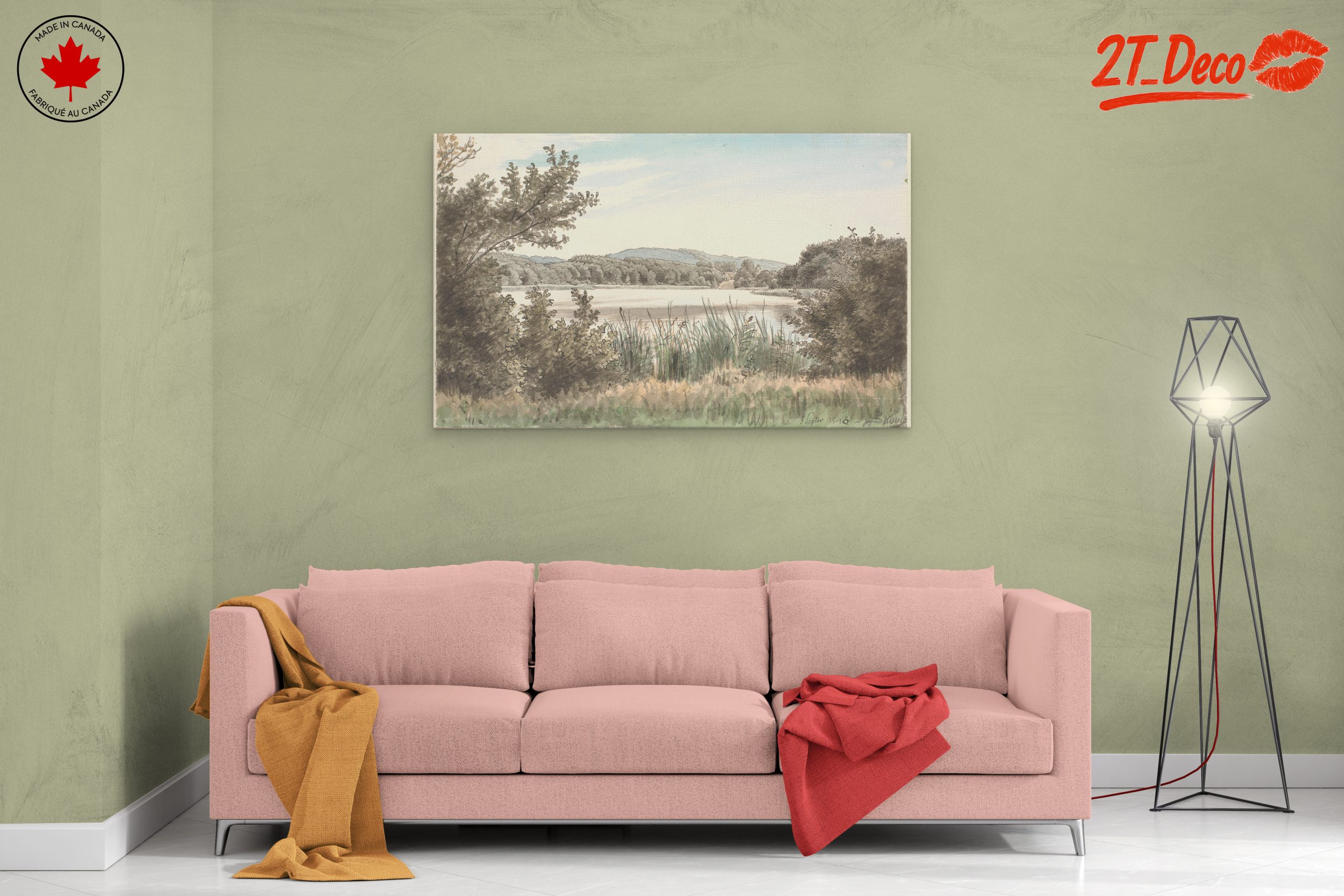 Serene Abstract Landscape with Water and Trees - Image 2