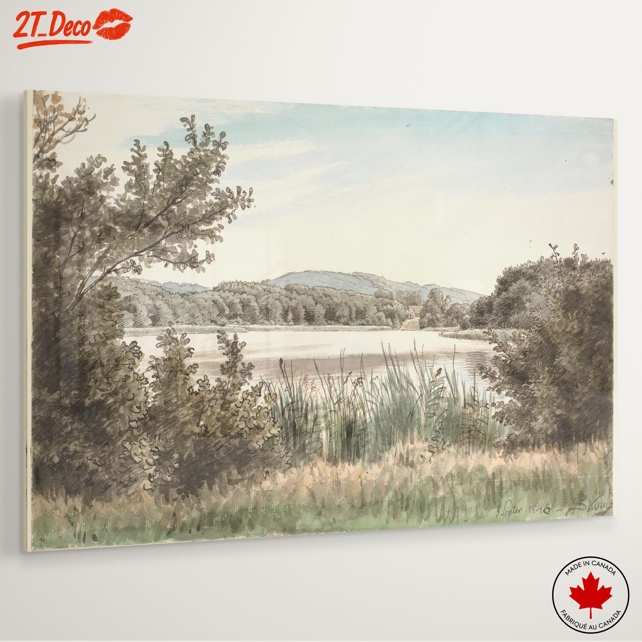 Serene Abstract Landscape with Water and Trees - Image 6
