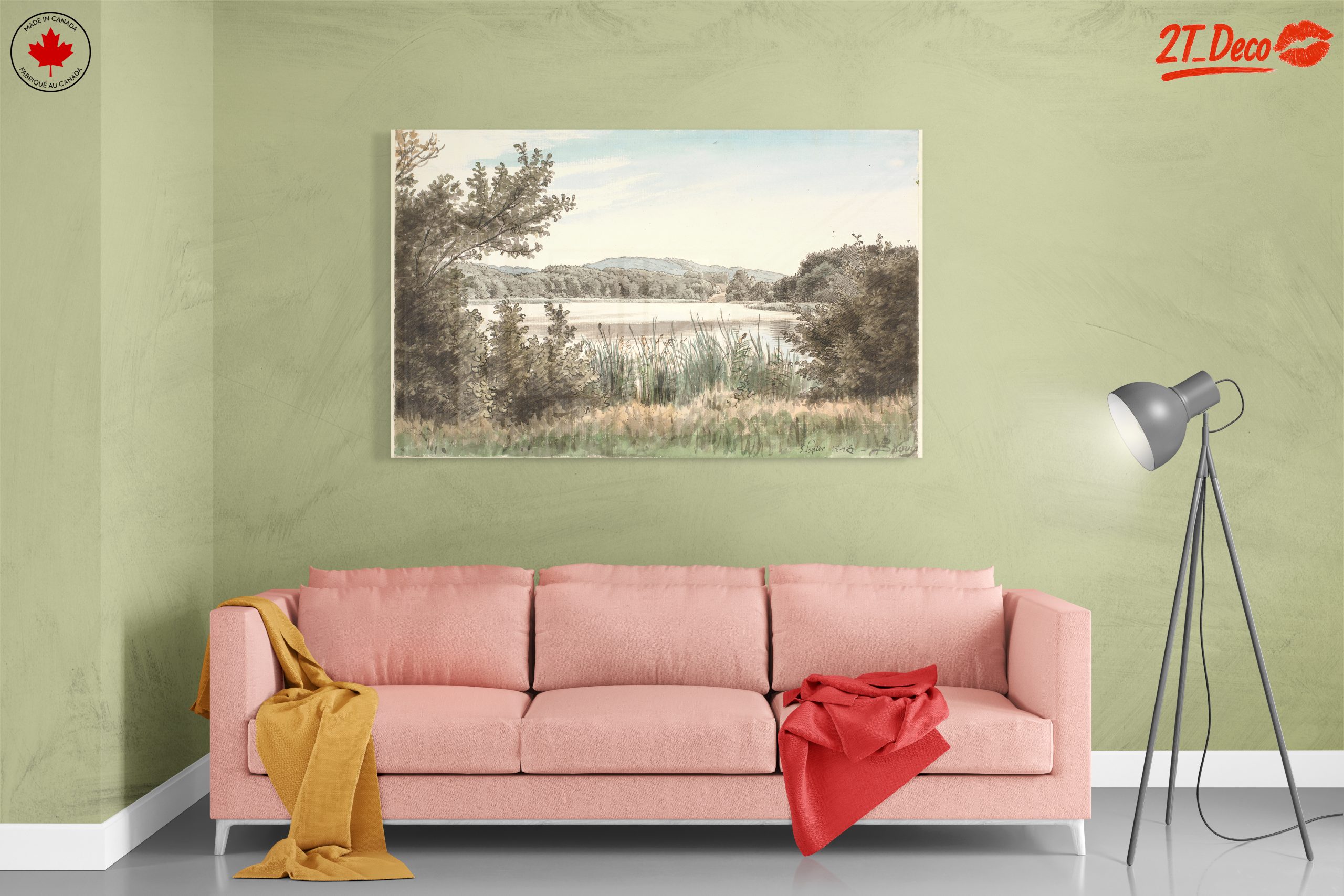 Serene Abstract Landscape with Water and Trees - Image 7
