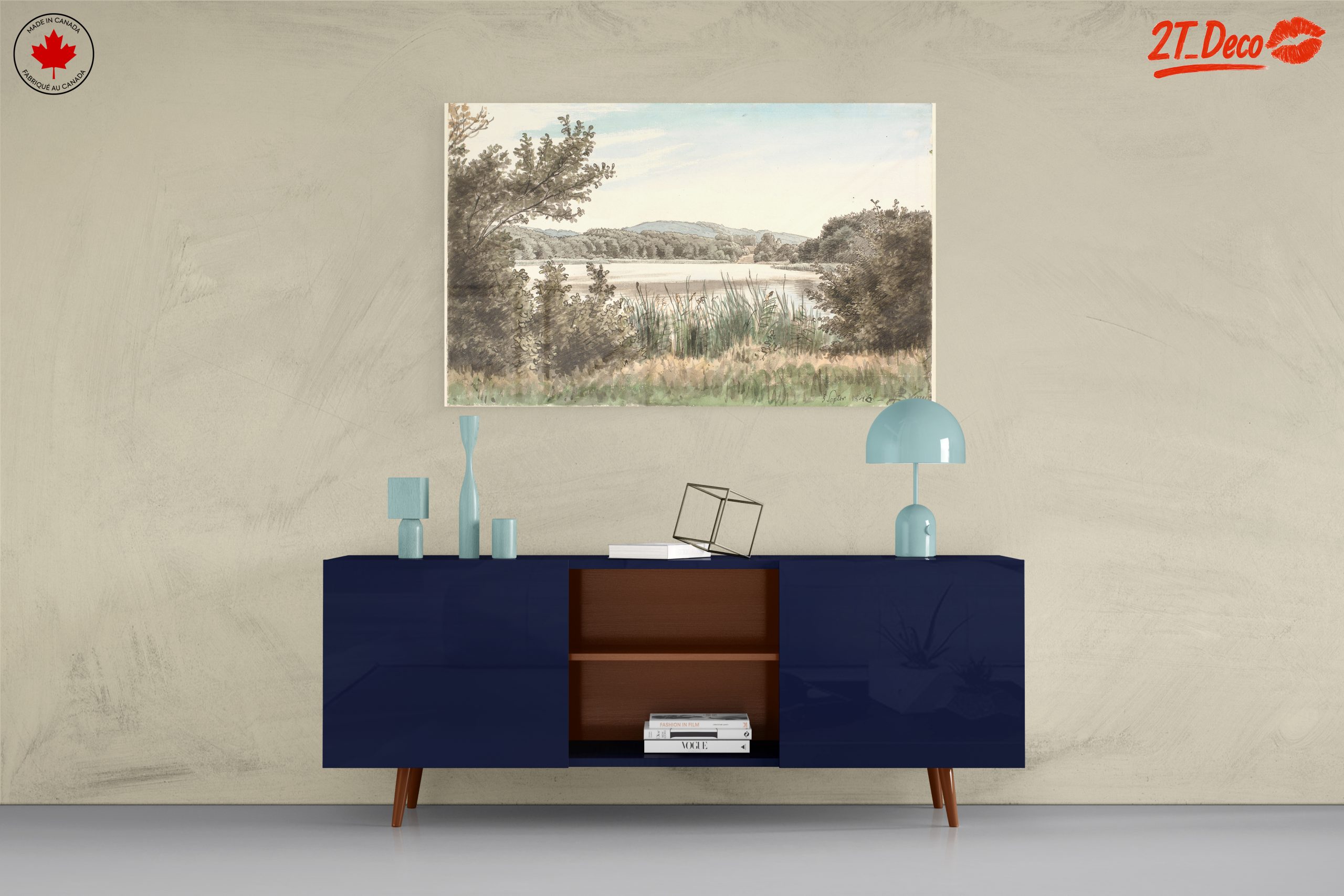 Serene Abstract Landscape with Water and Trees - Image 8