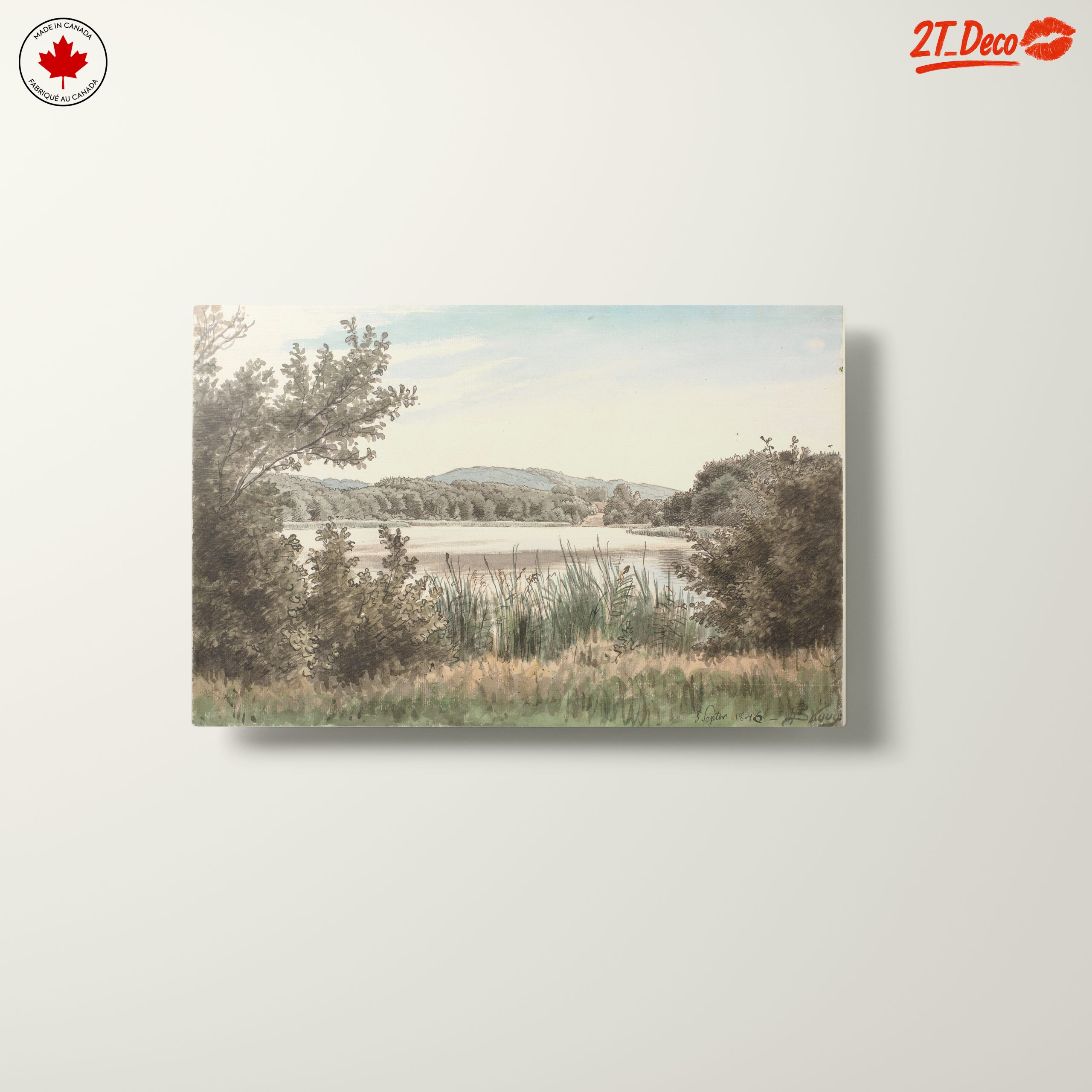Serene Abstract Landscape with Water and Trees - Image 10