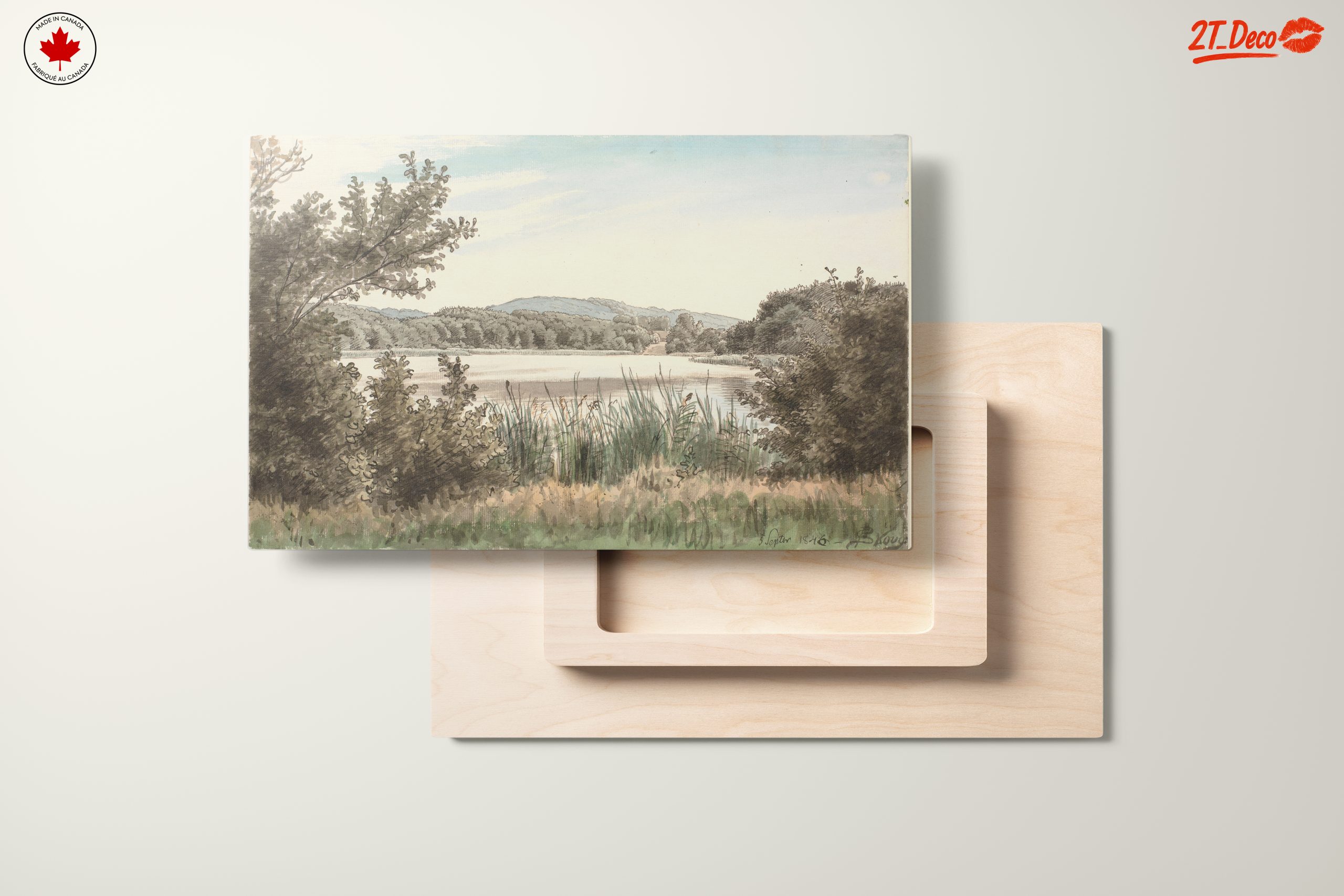 Serene Abstract Landscape with Water and Trees - Image 11