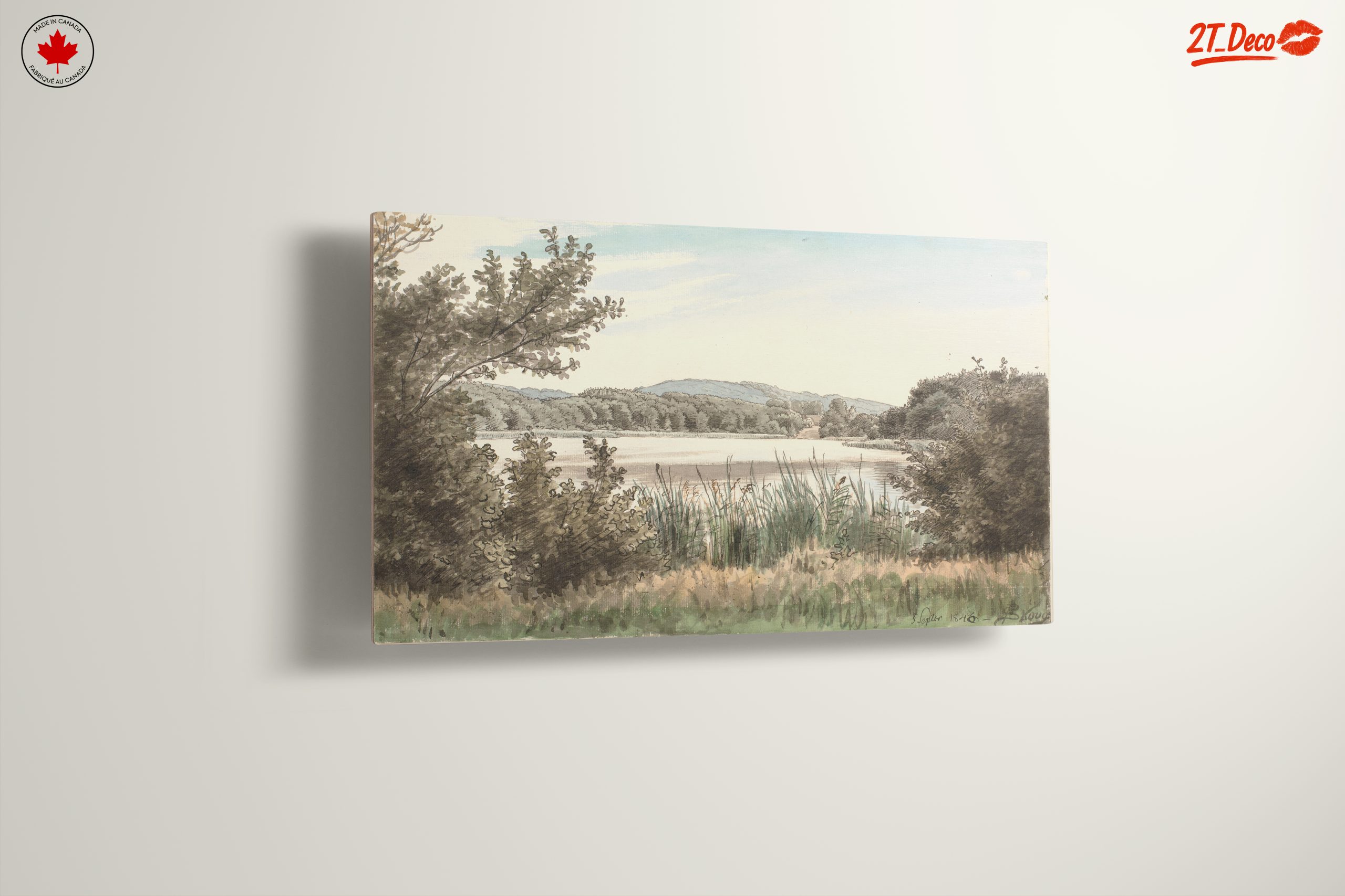 Serene Abstract Landscape with Water and Trees - Image 13
