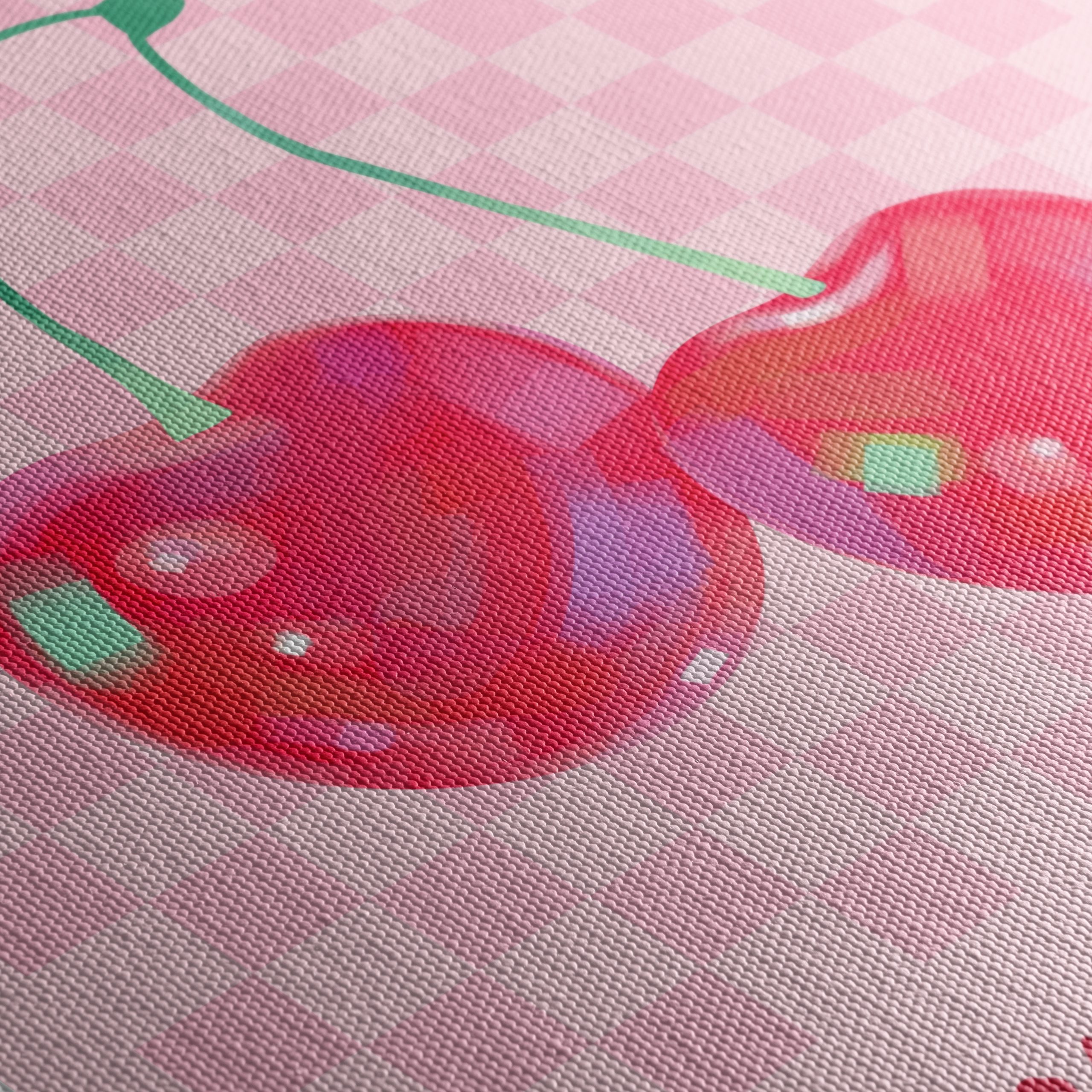 Abstract Cherry Artwork with Pink Background - Image 5