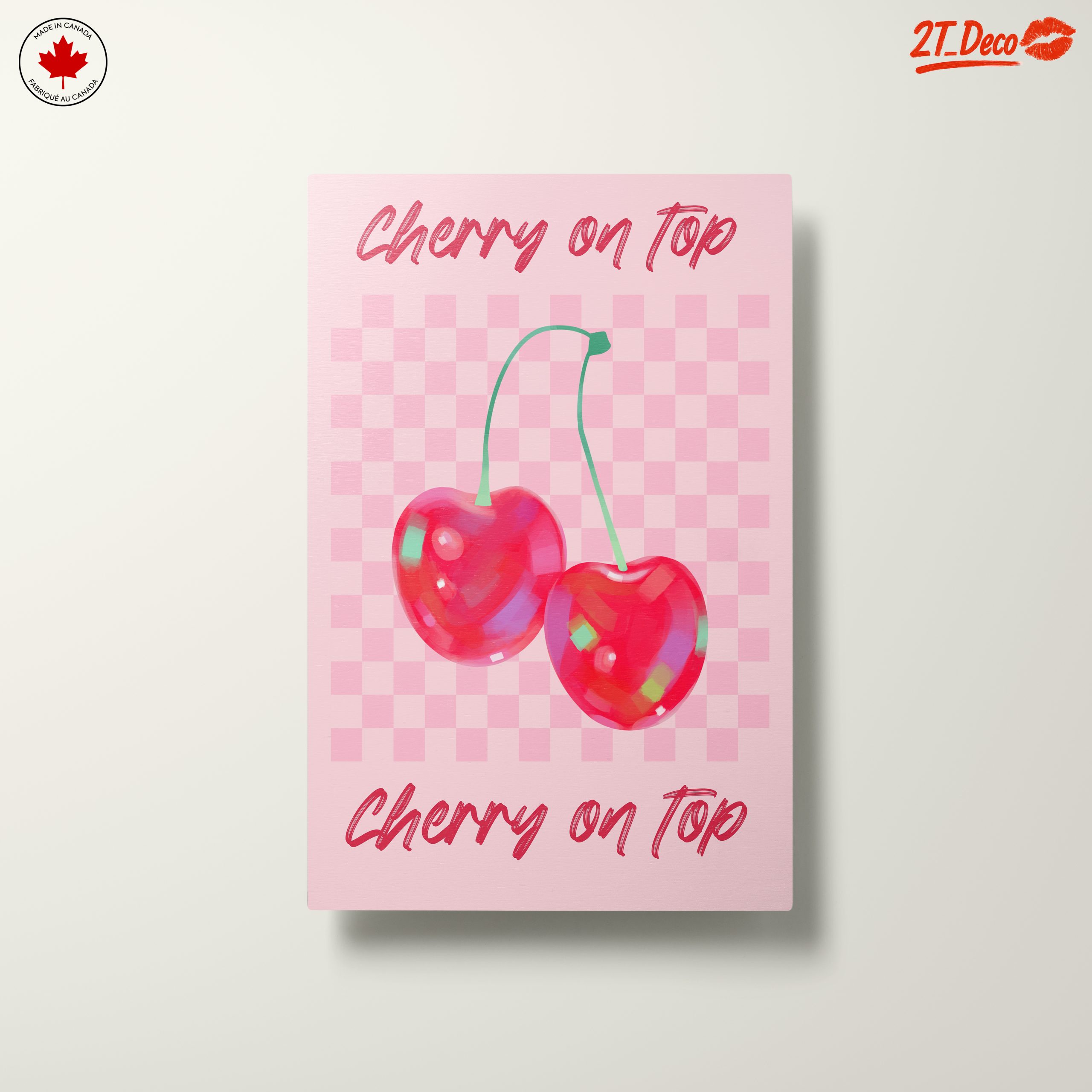 Abstract Cherry Artwork with Pink Background - Image 10