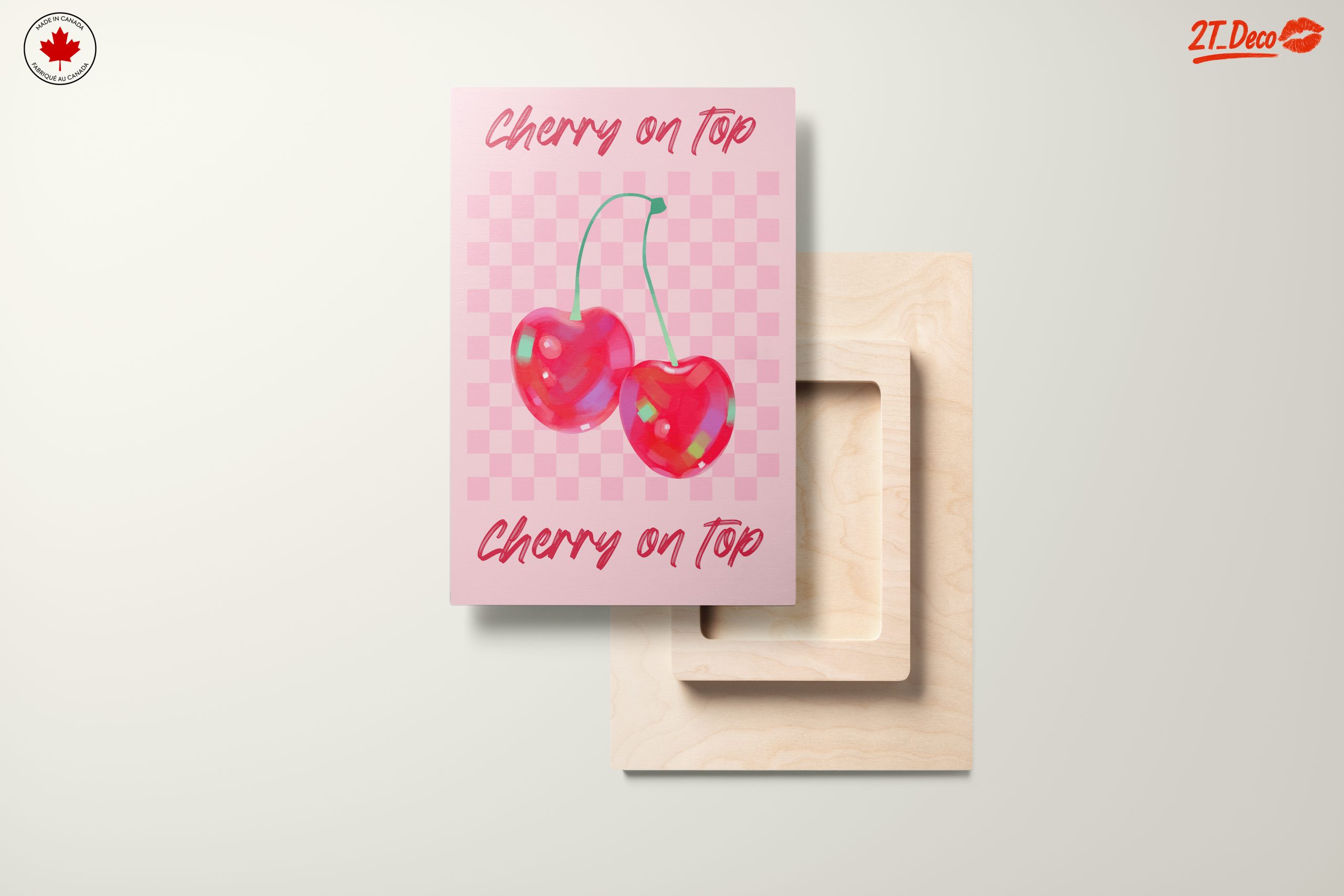 Abstract Cherry Artwork with Pink Background - Image 11