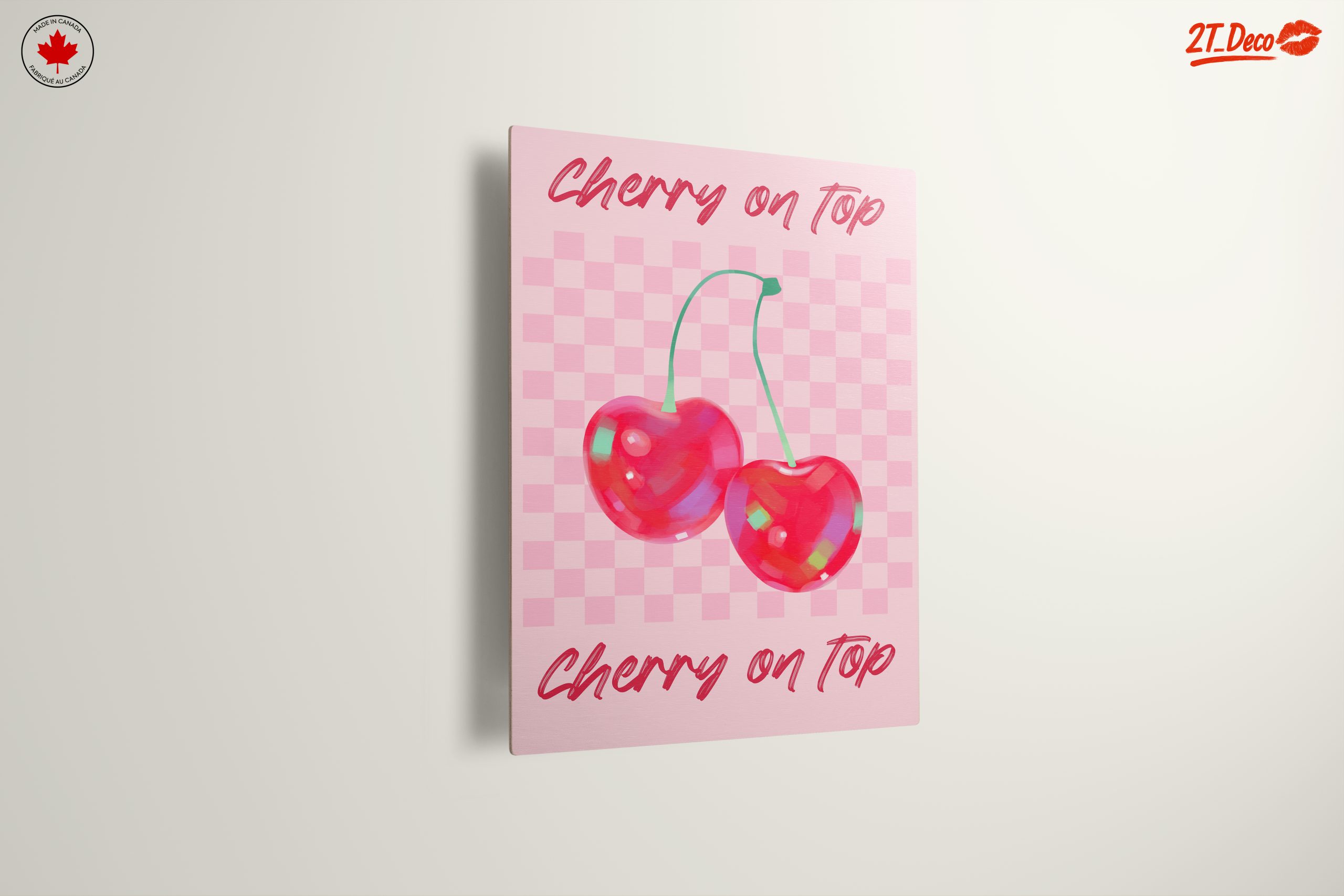 Abstract Cherry Artwork with Pink Background - Image 13