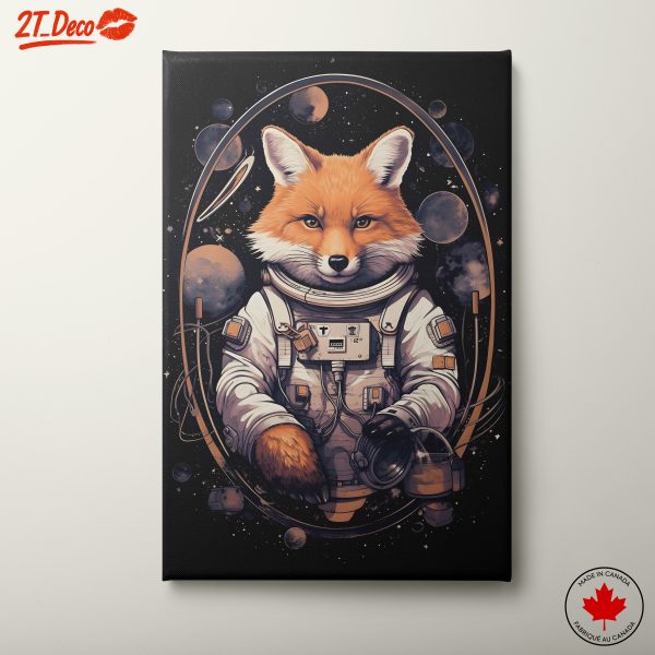 Astronaut Fox in Cosmic Scene