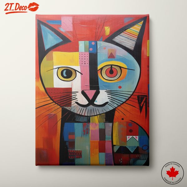 Colorful Cute Cat Art for Playful Spaces