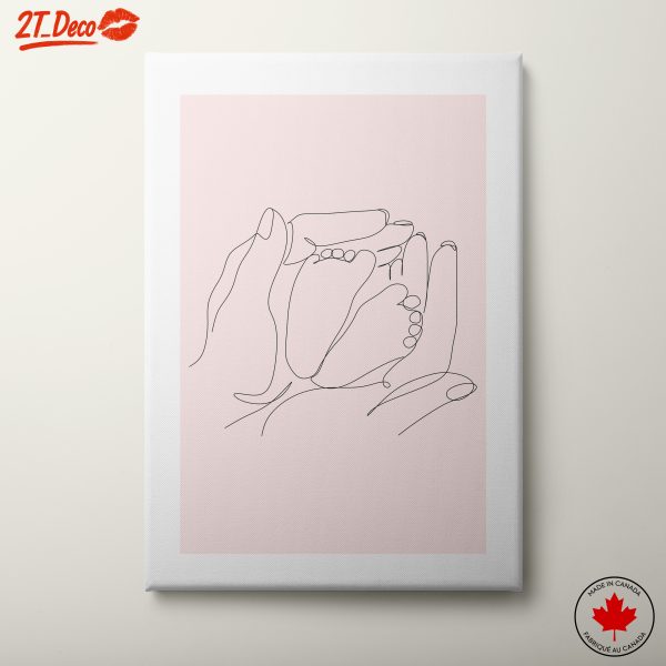 Hands Cradling Baby Foot Abstract Art