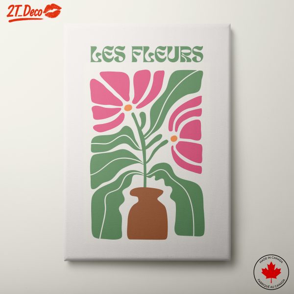 Stylized Floral Artwork Featuring Colorful Flowers